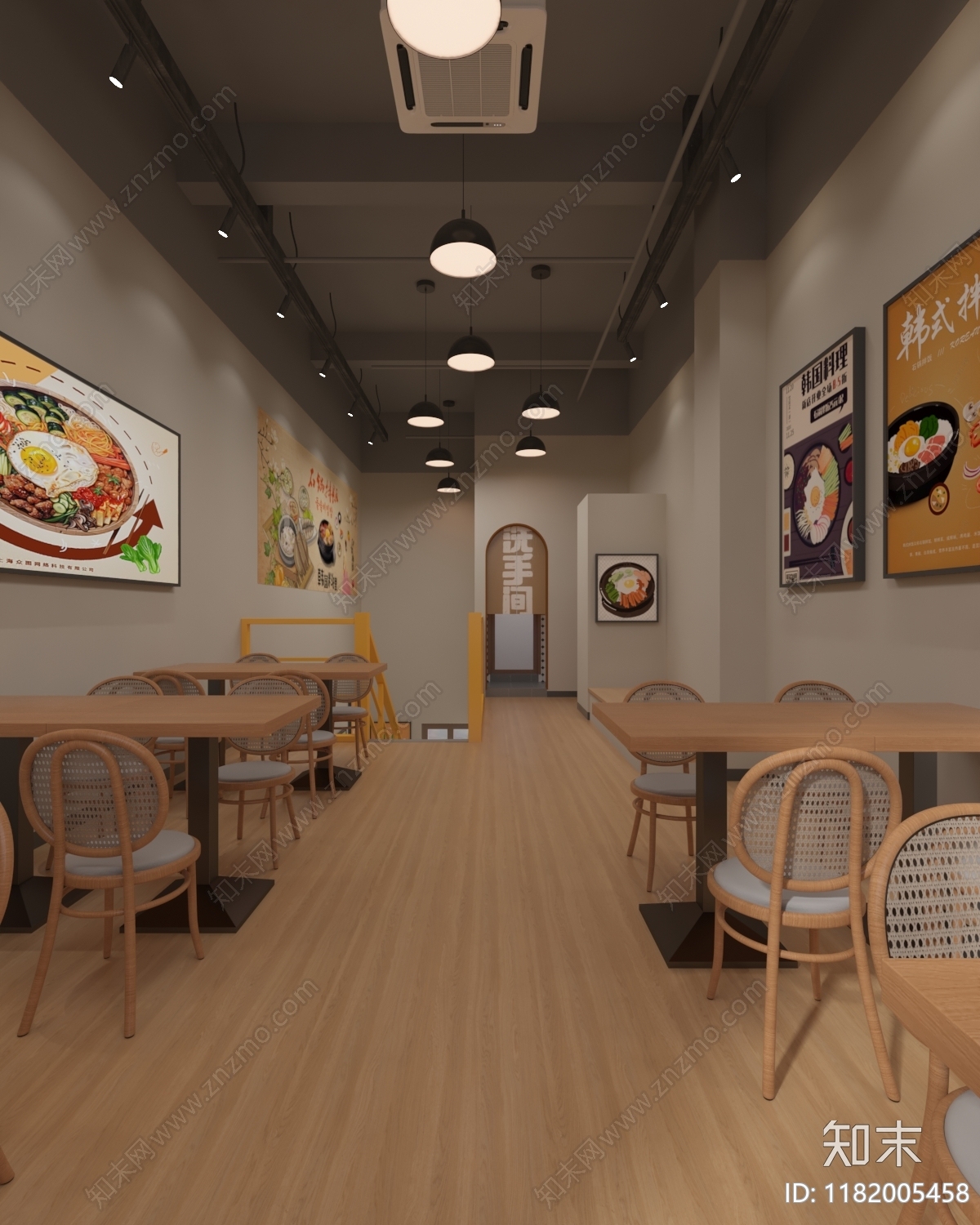 现代奶油快餐店3D模型下载【ID:1182005458】