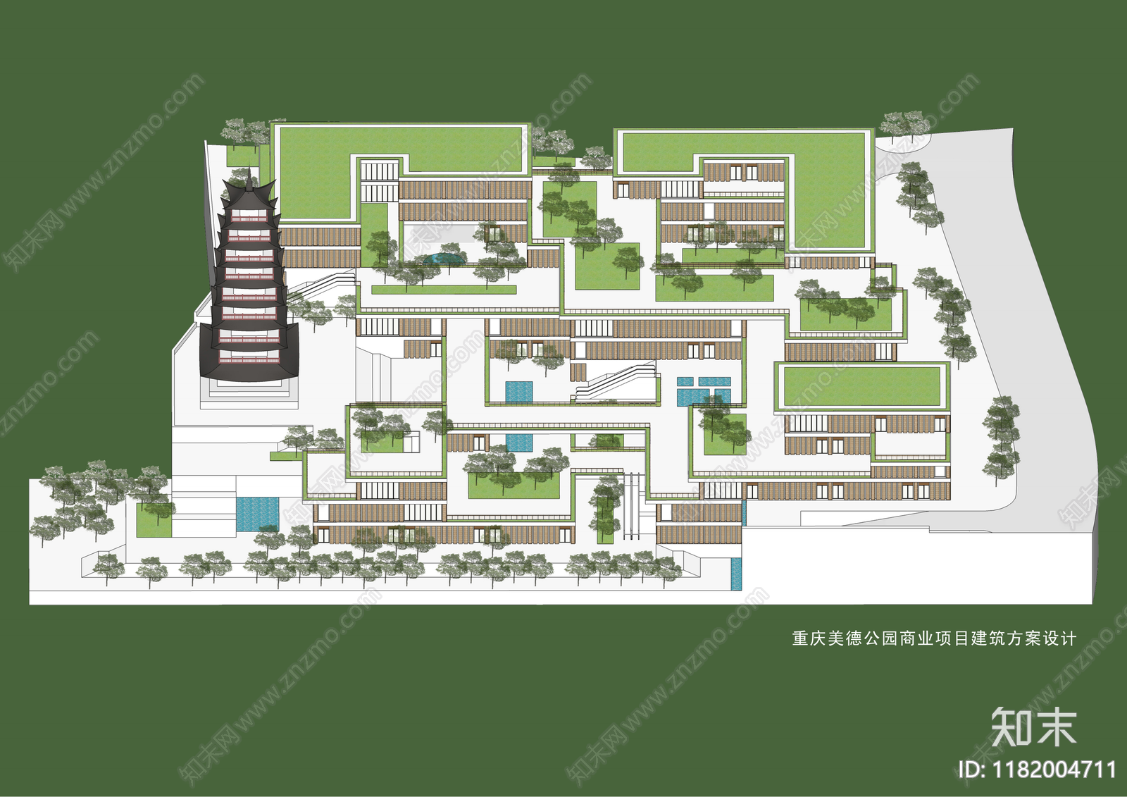 新中式中式商业街区建筑下载【ID:1182004711】