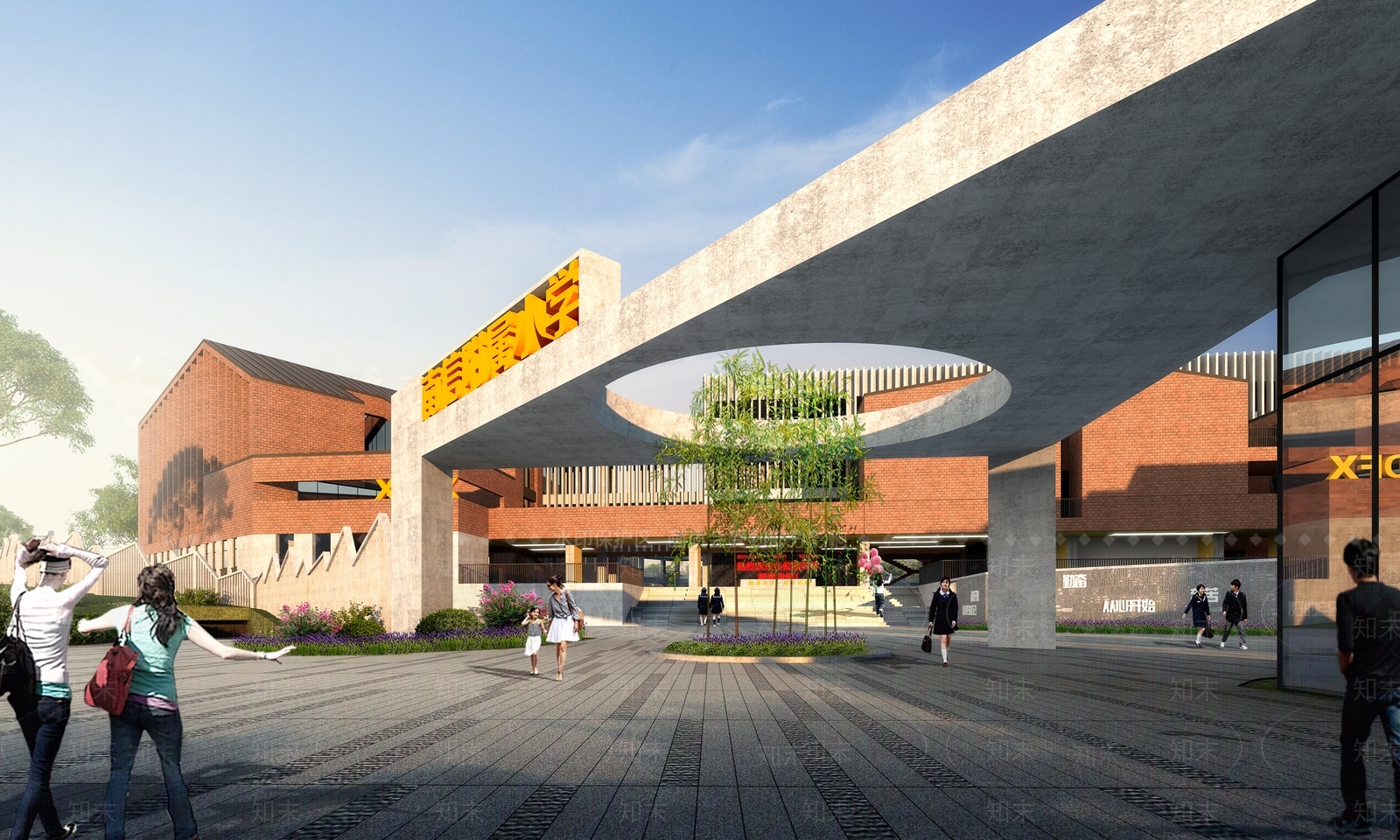 现代学校外观3D模型下载【ID:1182006753】