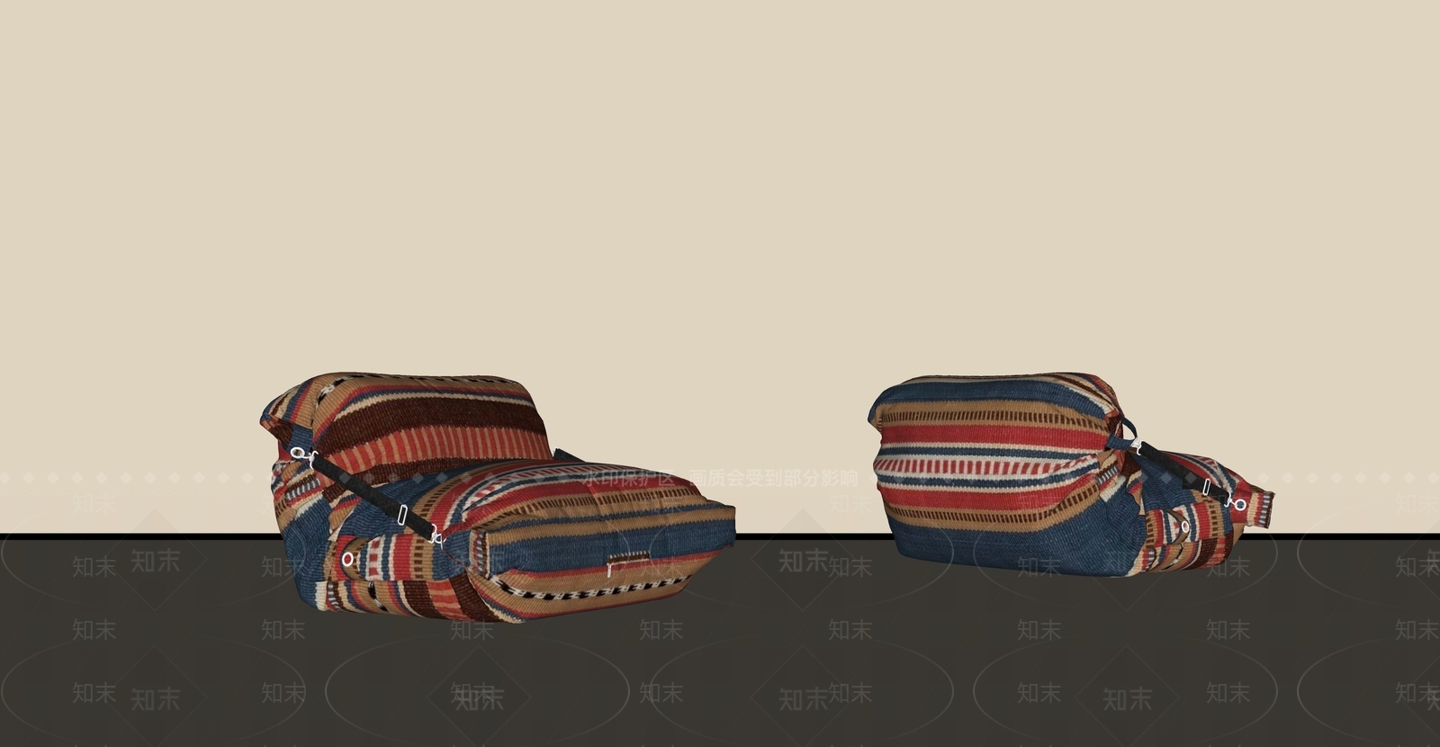 中古侘寂懒人沙发SU模型下载【ID:1182007002】