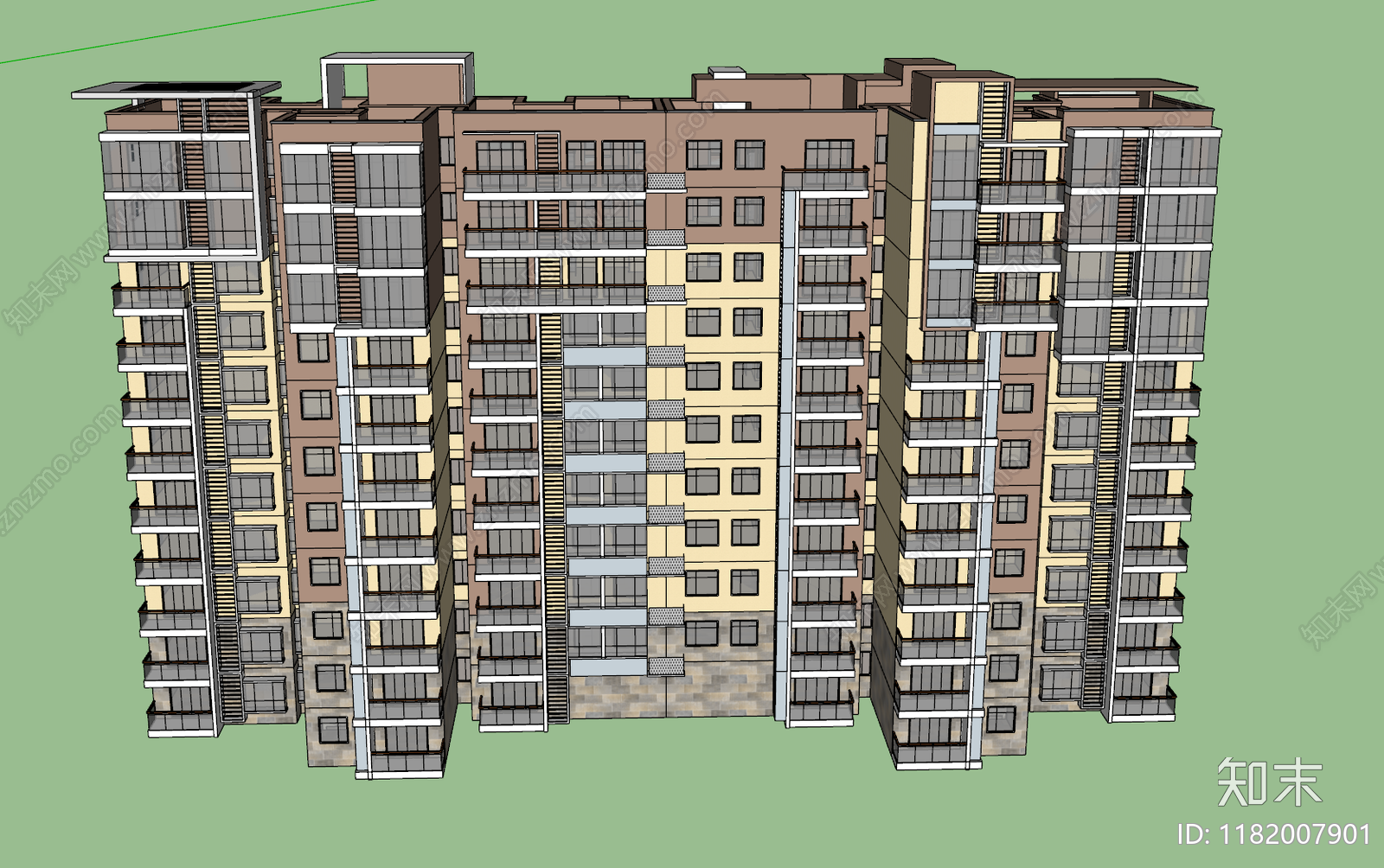 现代高层住宅SU模型下载【ID:1182007901】