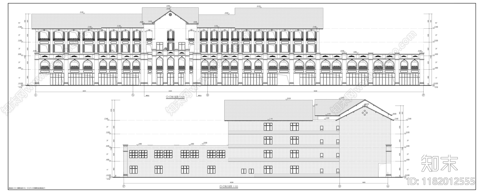 现代住宅楼建筑cad施工图下载【ID:1182012555】