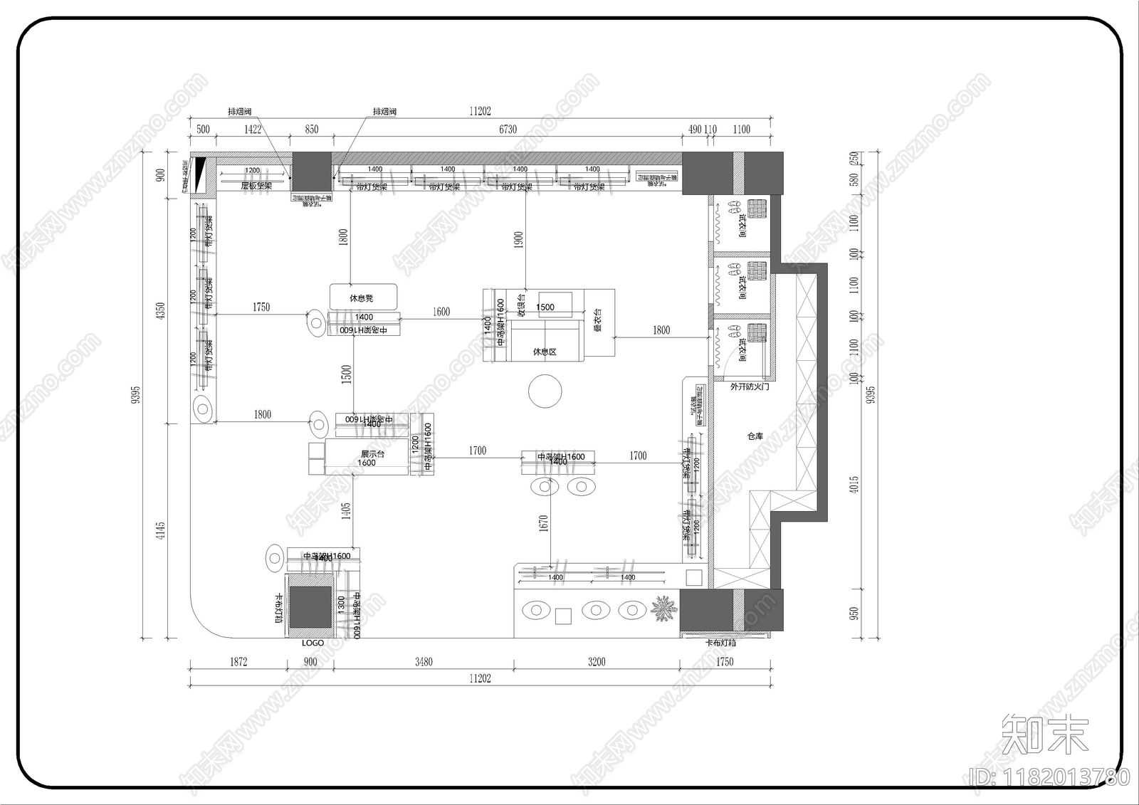现代服装店cad施工图下载【ID:1182013780】
