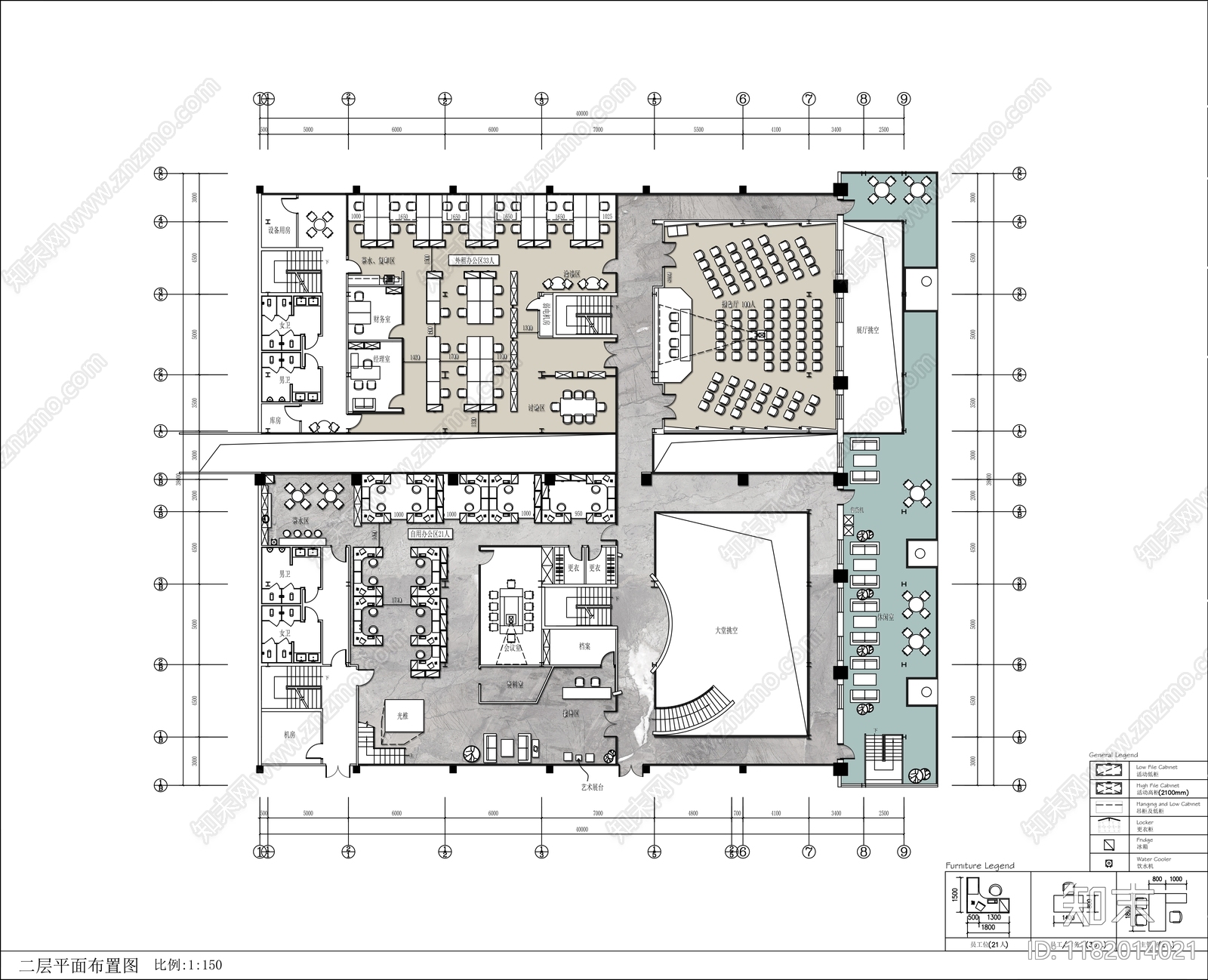 现代独立办公室cad施工图下载【ID:1182014021】