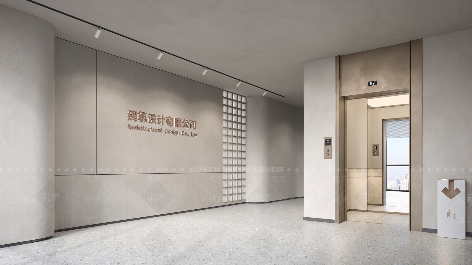 现代电梯厅SU模型下载【ID:1182015648】