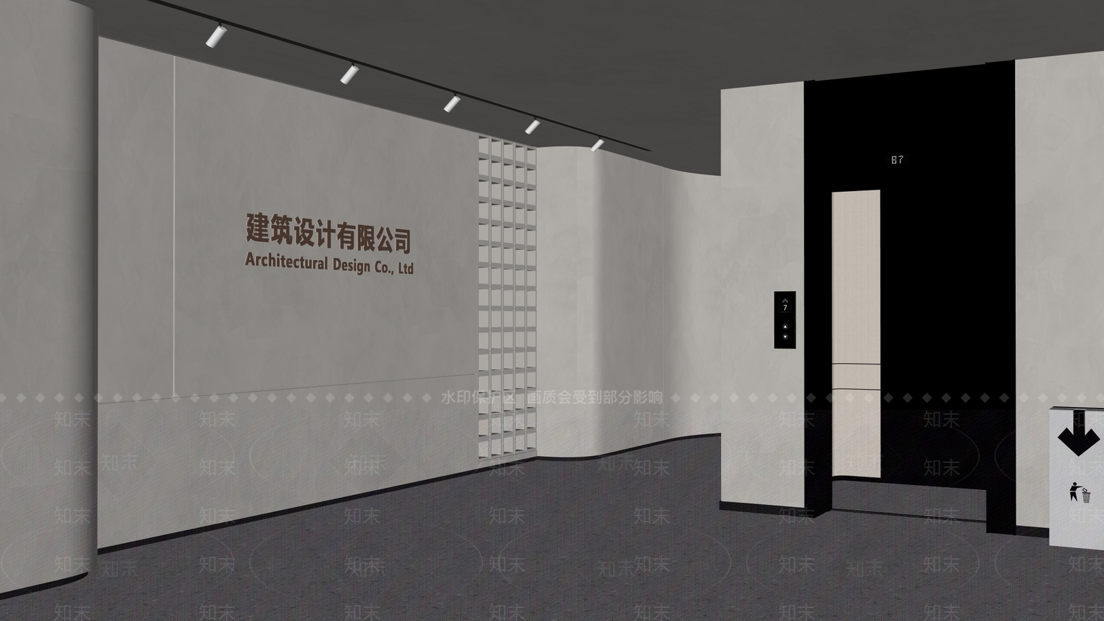 现代电梯厅SU模型下载【ID:1182015648】