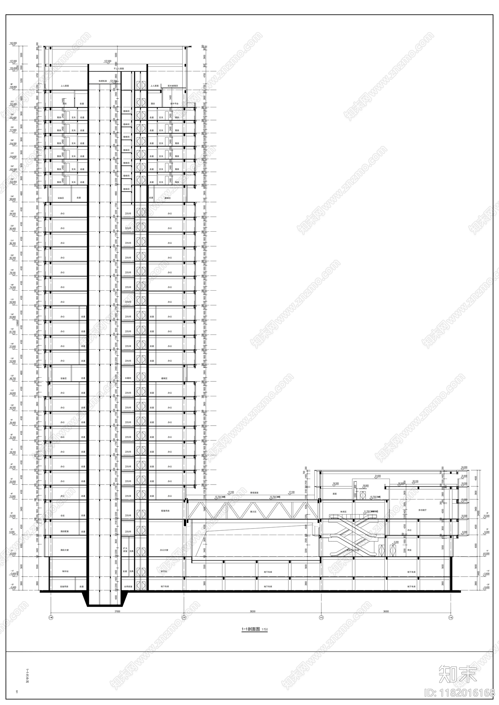 现代其他商业建筑cad施工图下载【ID:1182016168】