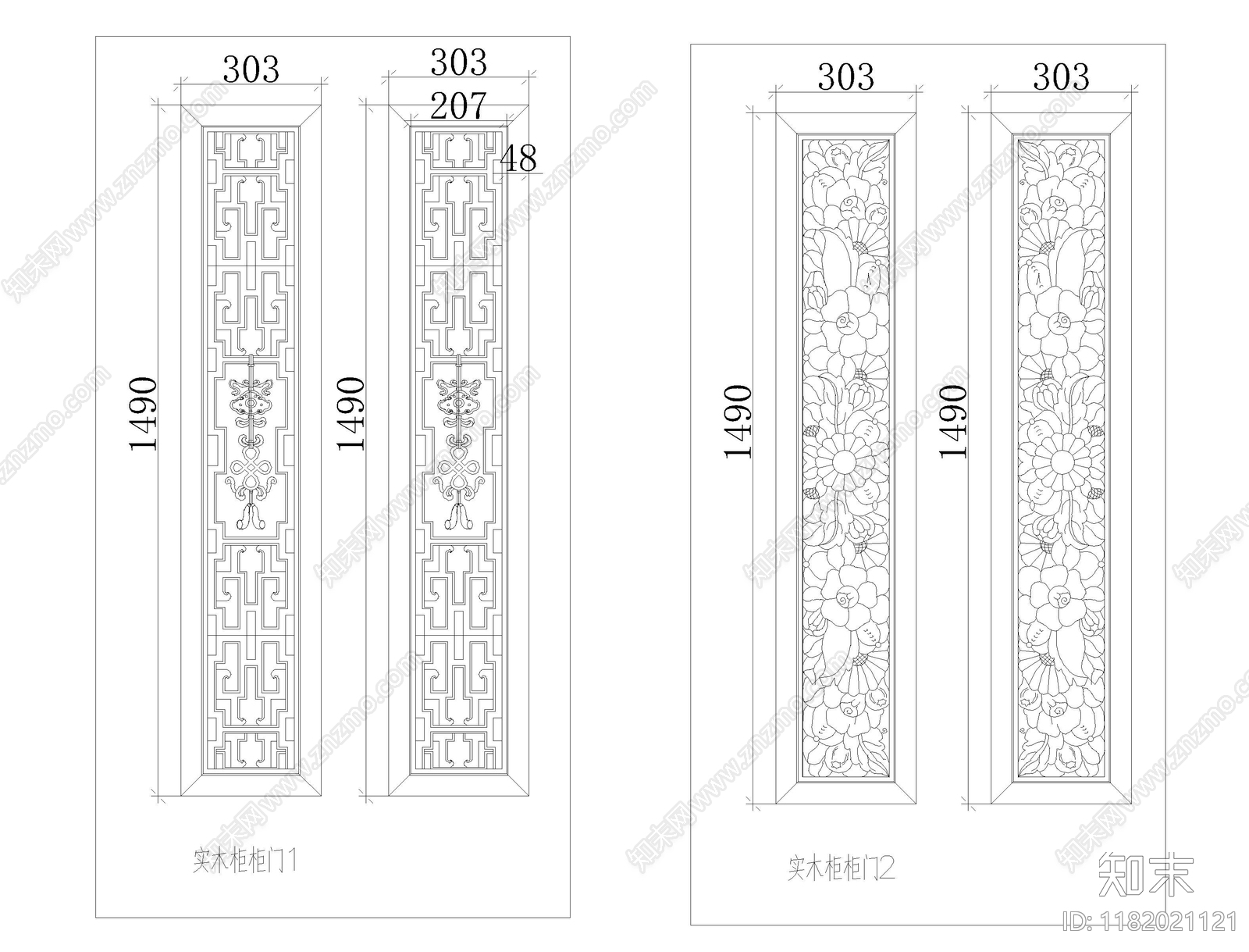 中式欧式线条cad施工图下载【ID:1182021121】