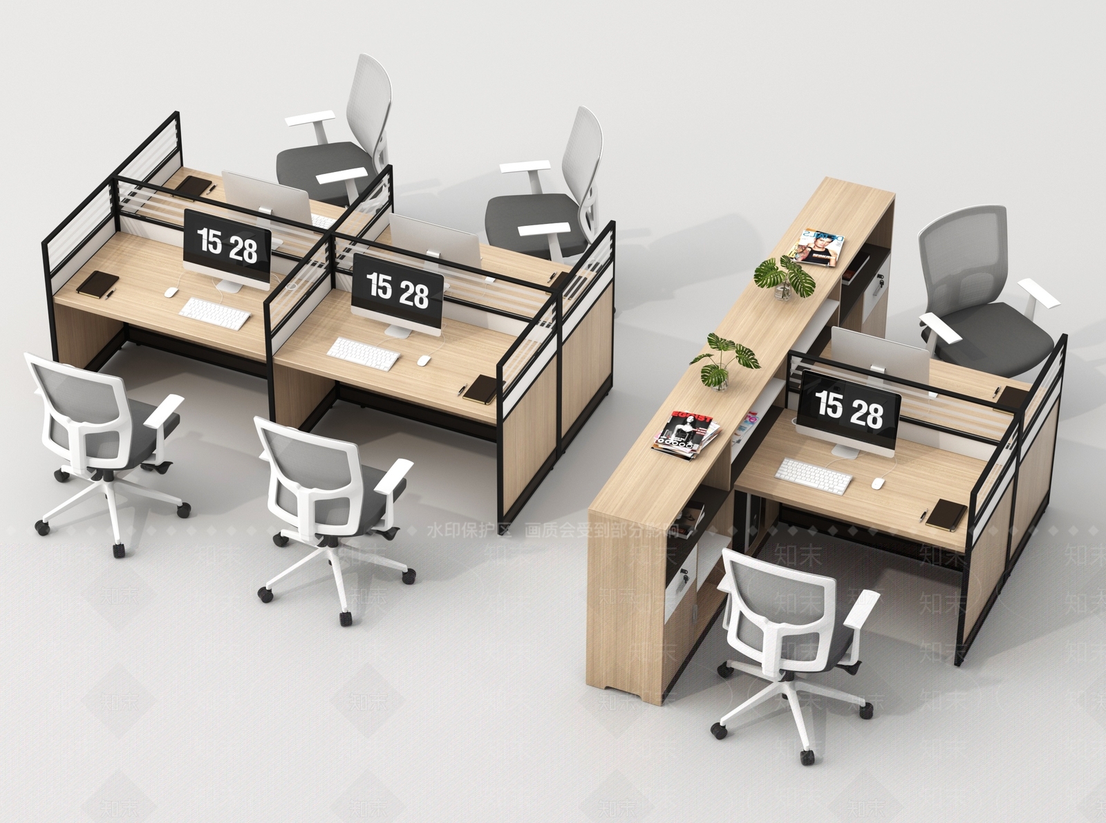 现代办公桌椅3D模型下载【ID:1182023093】