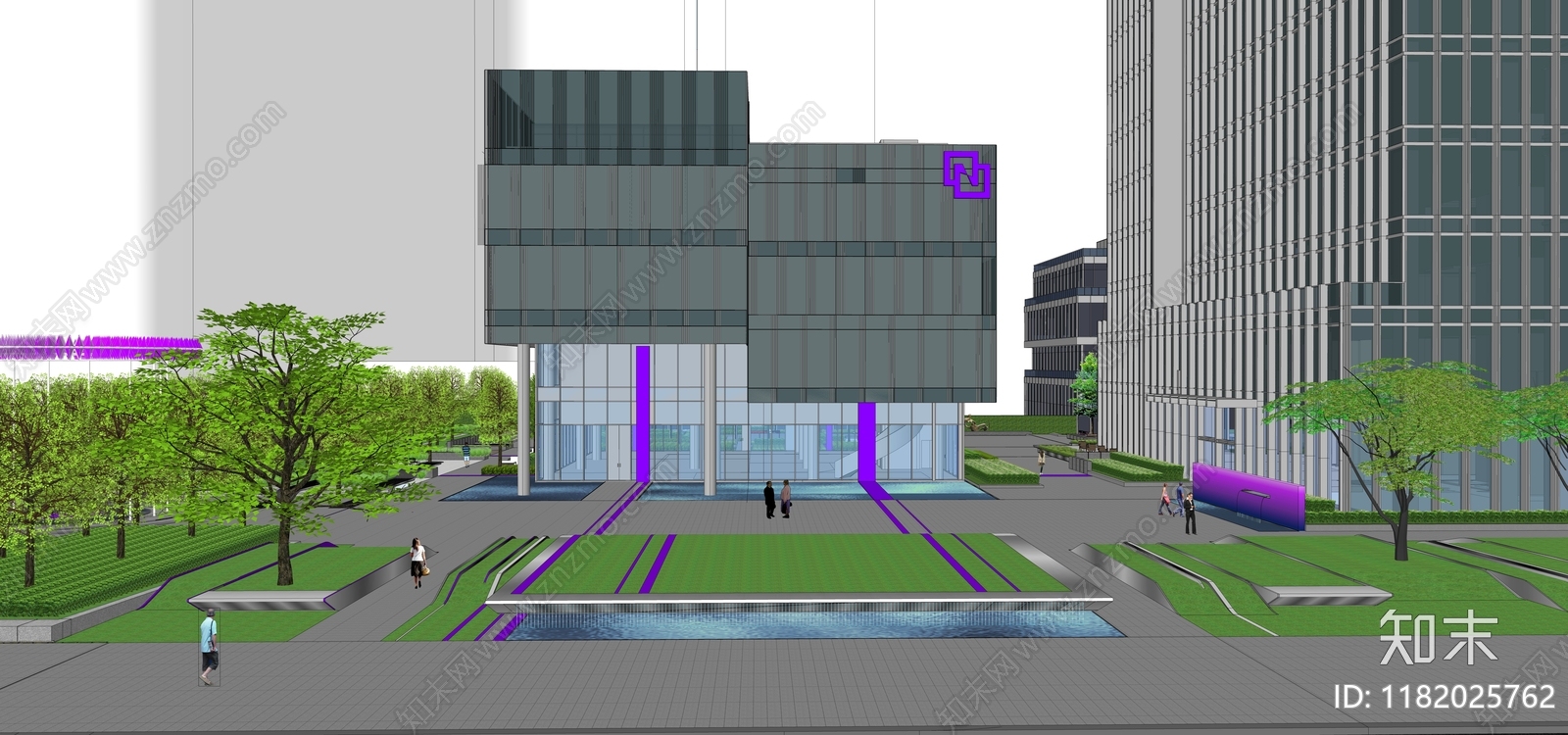 现代办公景观SU模型下载【ID:1182025762】