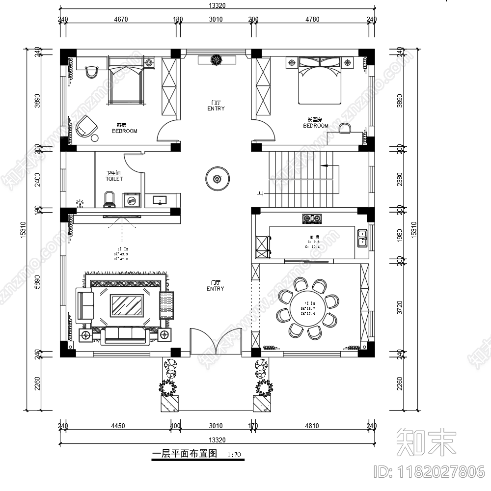 别墅cad施工图下载【ID:1182027806】