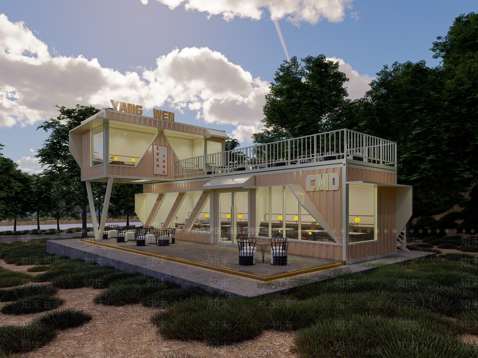 现代风格建筑SU模型下载【ID:1182032495】