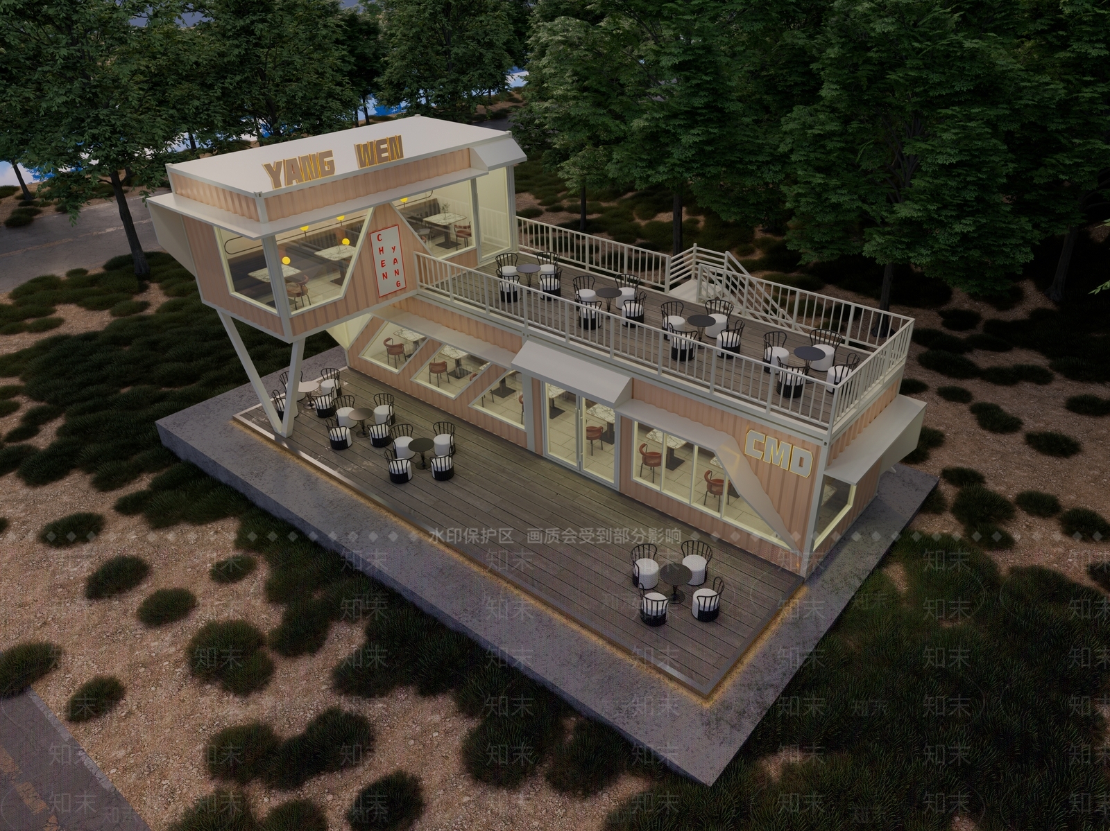 现代风格建筑SU模型下载【ID:1182032495】