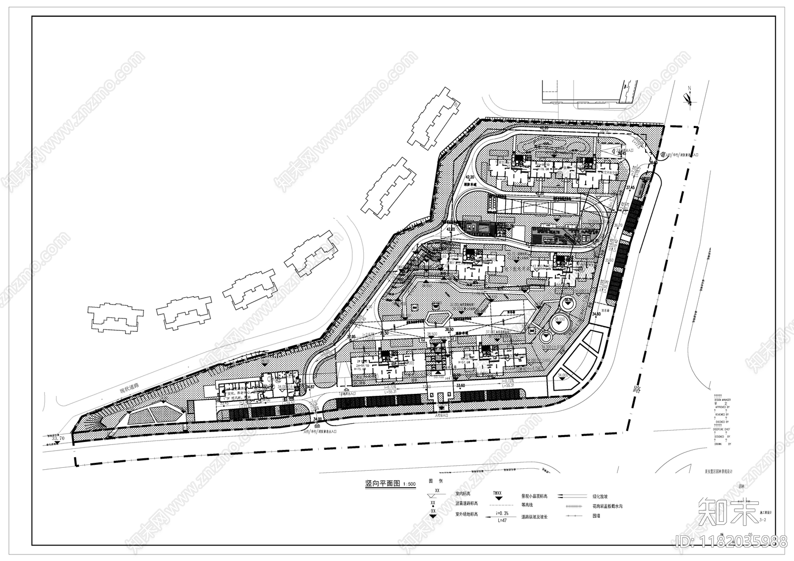 现代小区景观cad施工图下载【ID:1182035988】