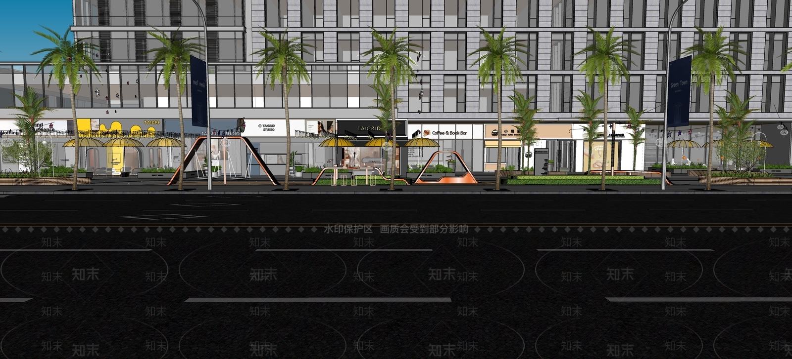 现代商业街SU模型下载【ID:1182035065】