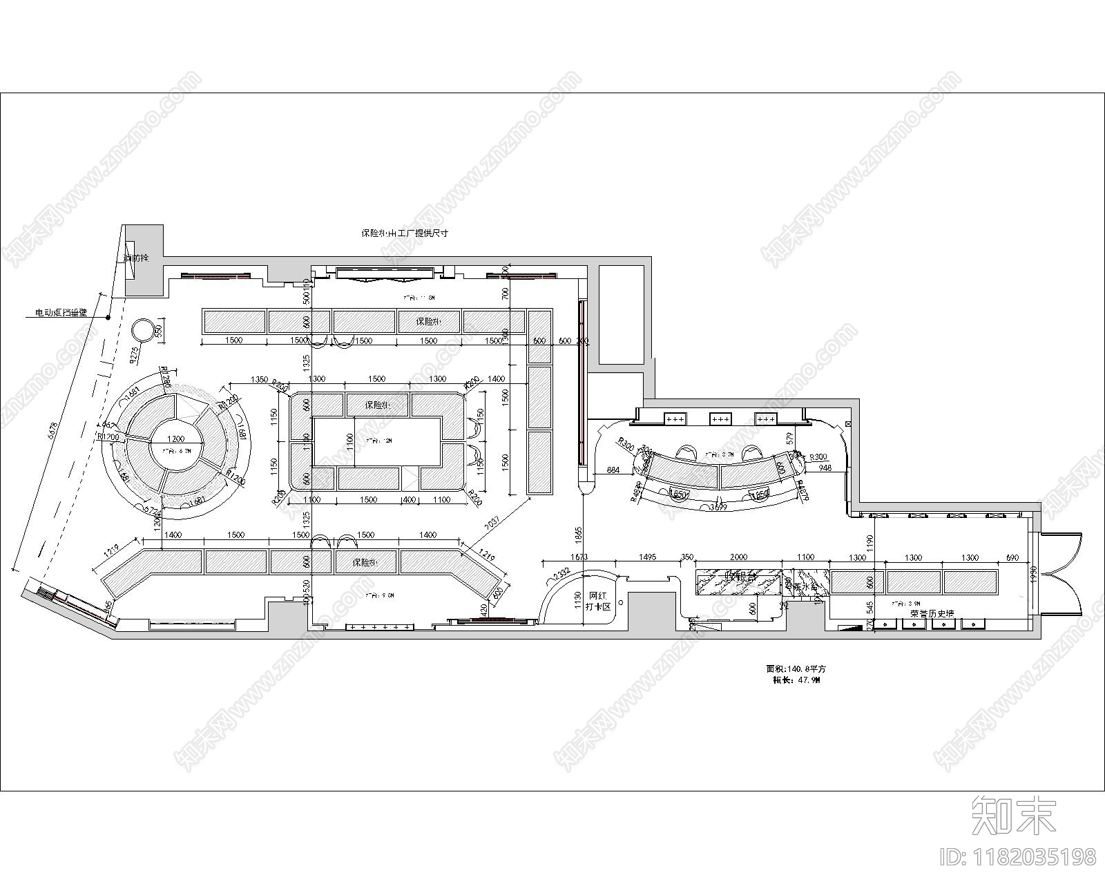 现代珠宝店cad施工图下载【ID:1182035198】
