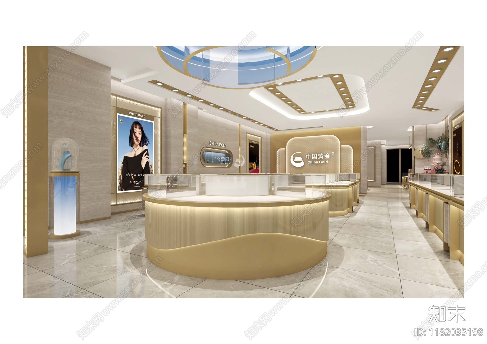 现代珠宝店cad施工图下载【ID:1182035198】
