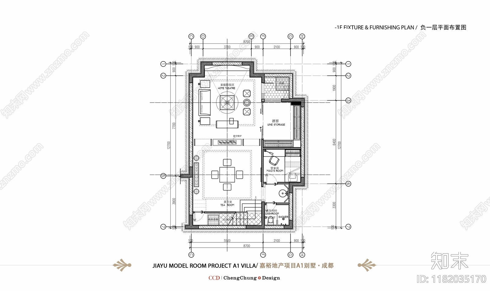 别墅cad施工图下载【ID:1182035170】