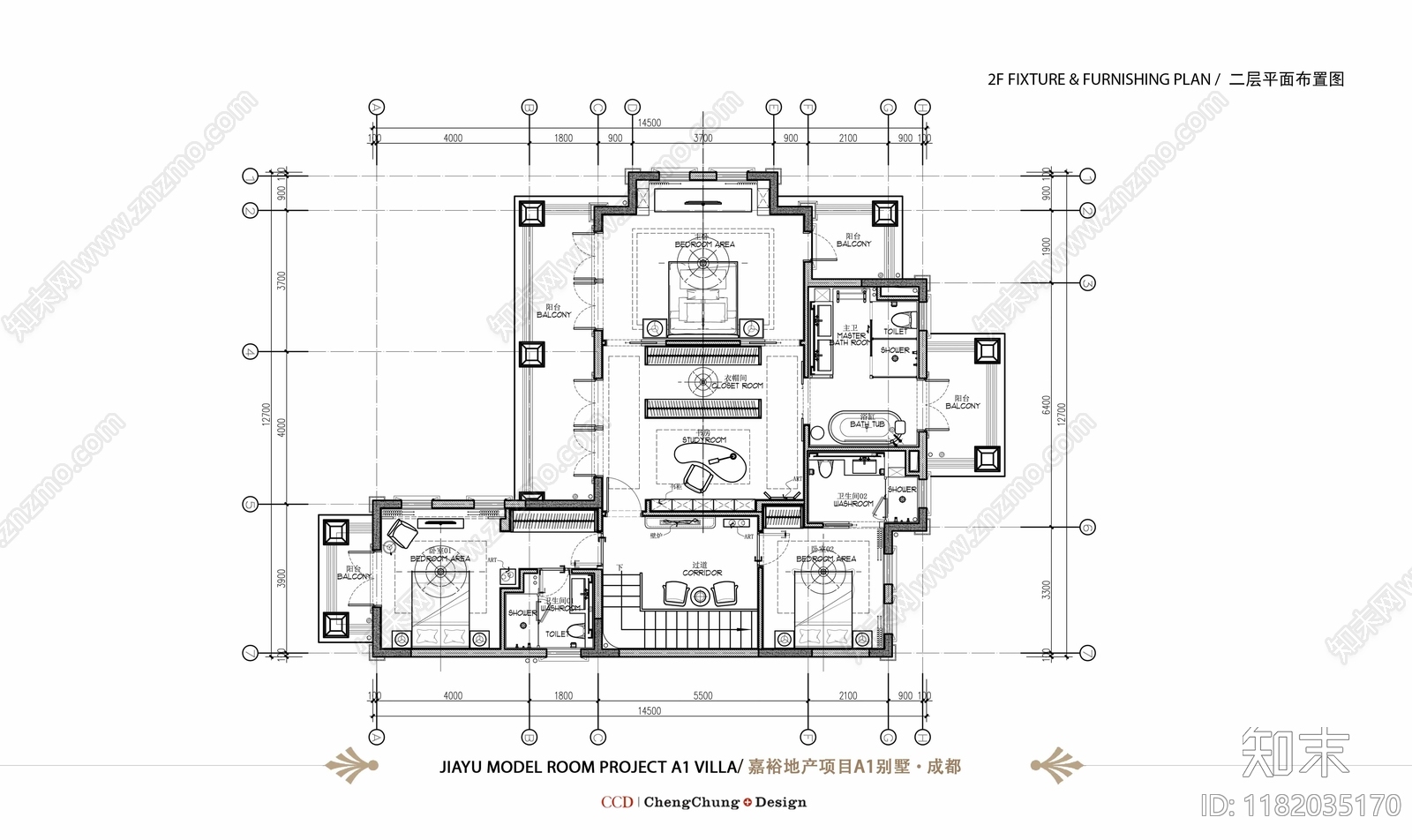 别墅cad施工图下载【ID:1182035170】