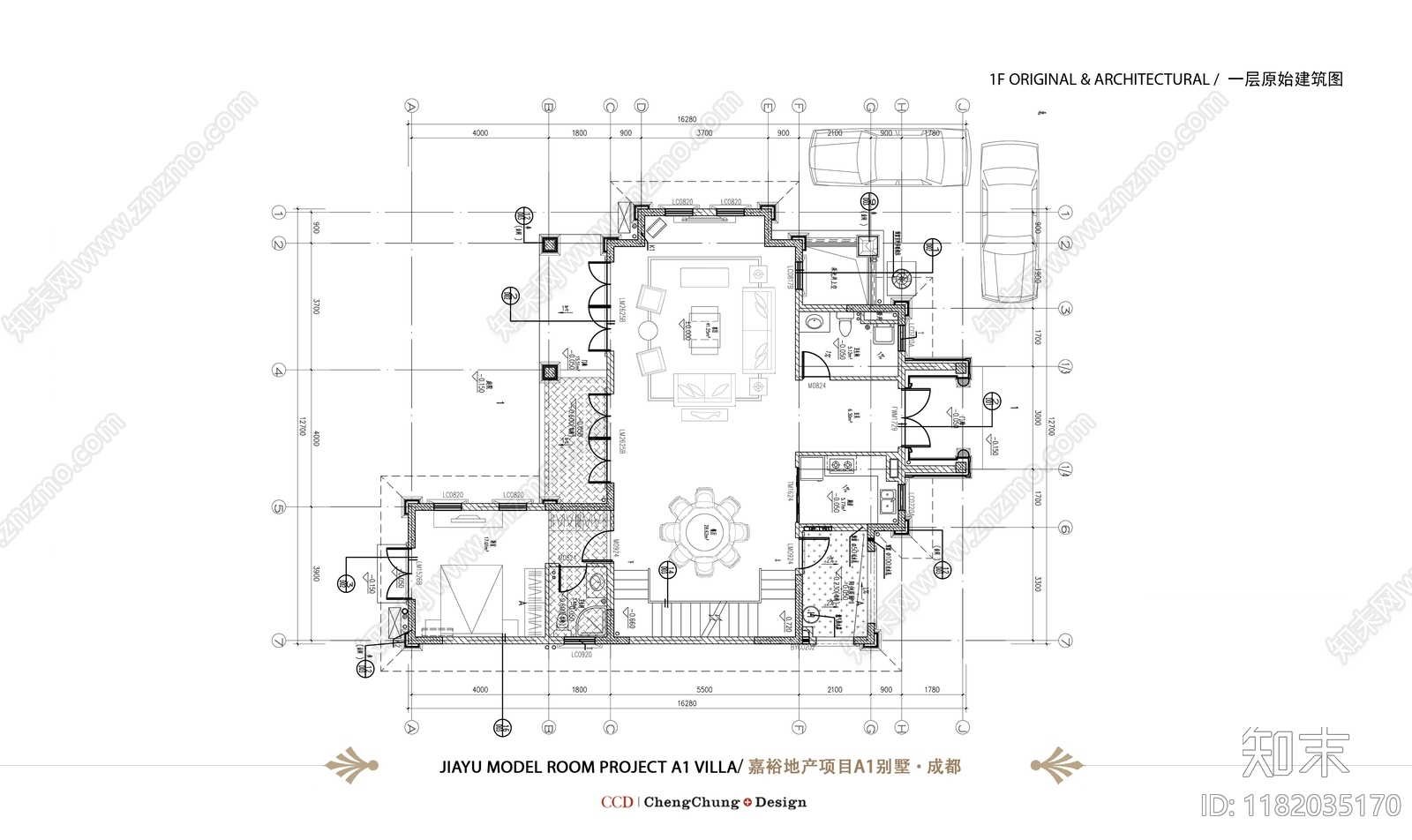 别墅cad施工图下载【ID:1182035170】