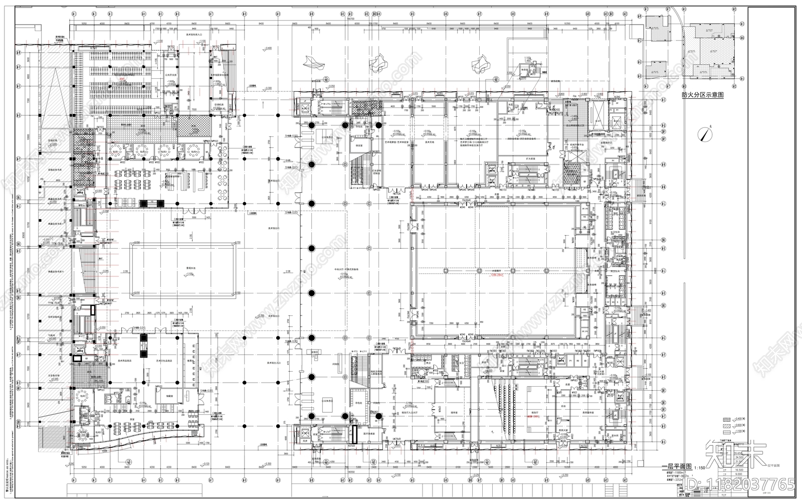 现代美术馆建筑施工图下载【ID:1182037765】