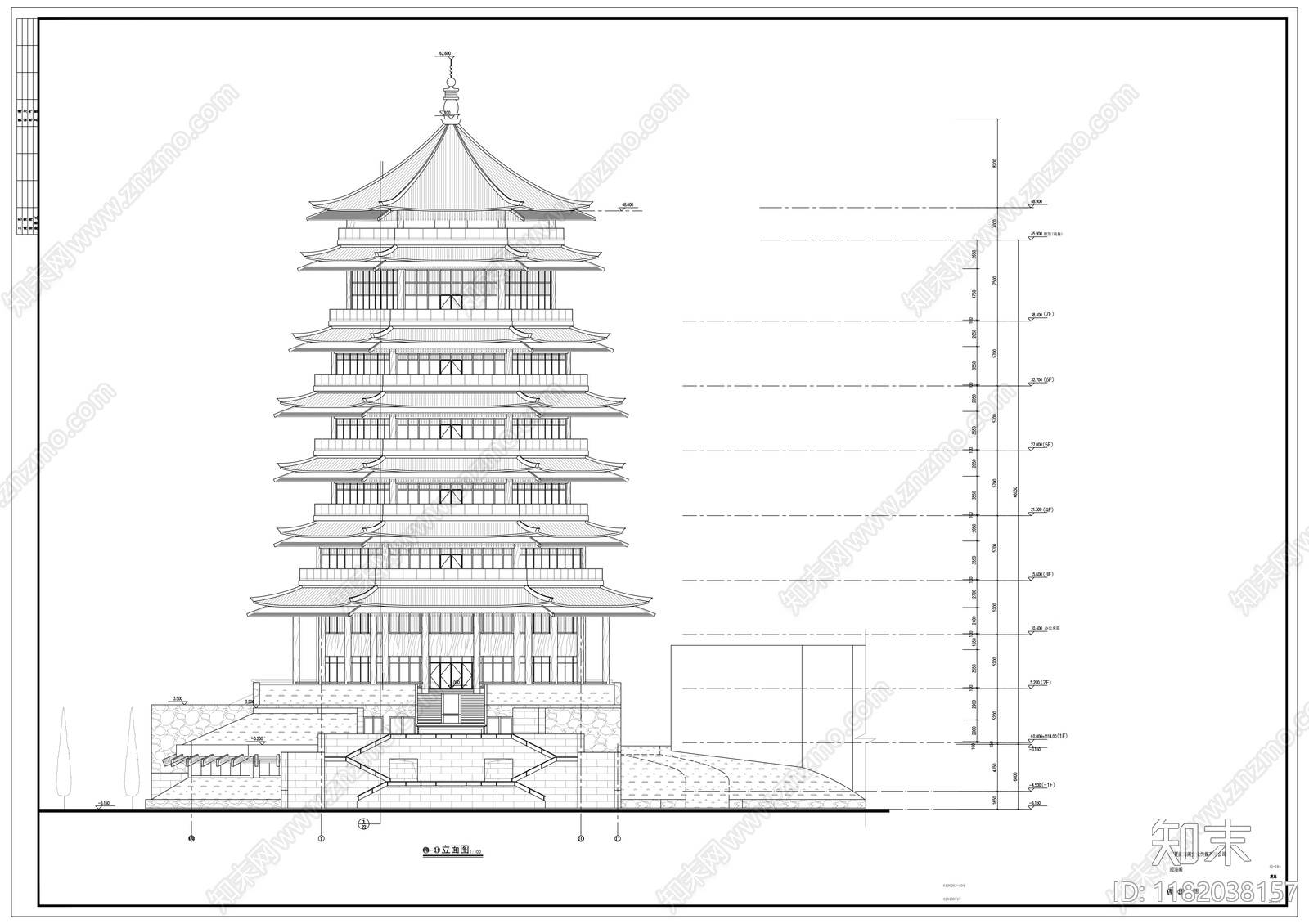 中式古建cad施工图下载【ID:1182038157】