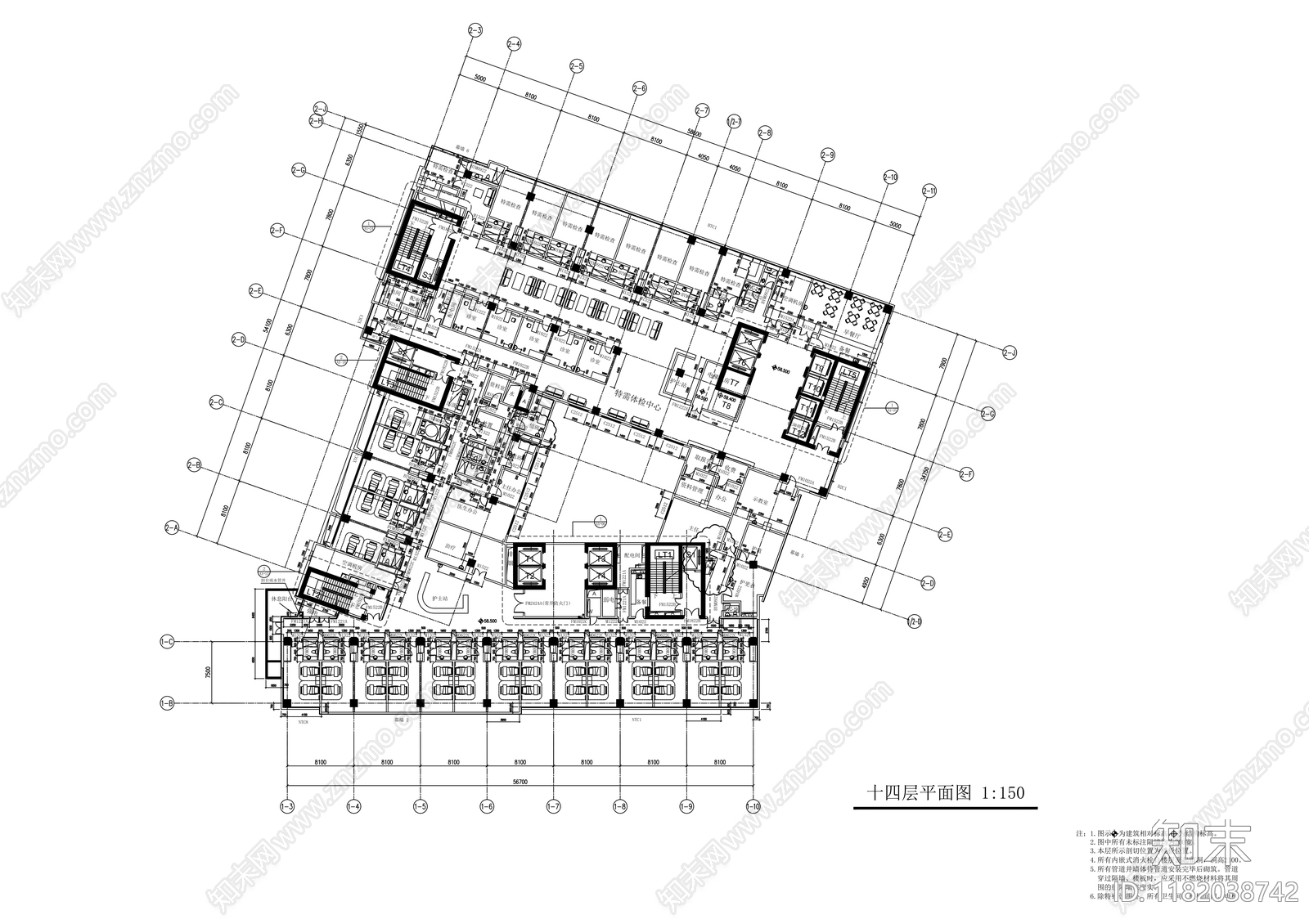 现代医院建筑cad施工图下载【ID:1182038742】