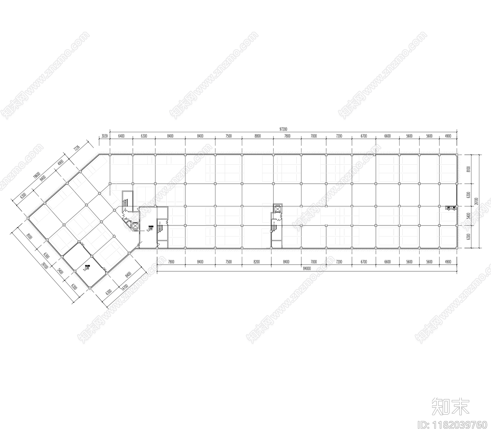 现代酒店建筑cad施工图下载【ID:1182039760】