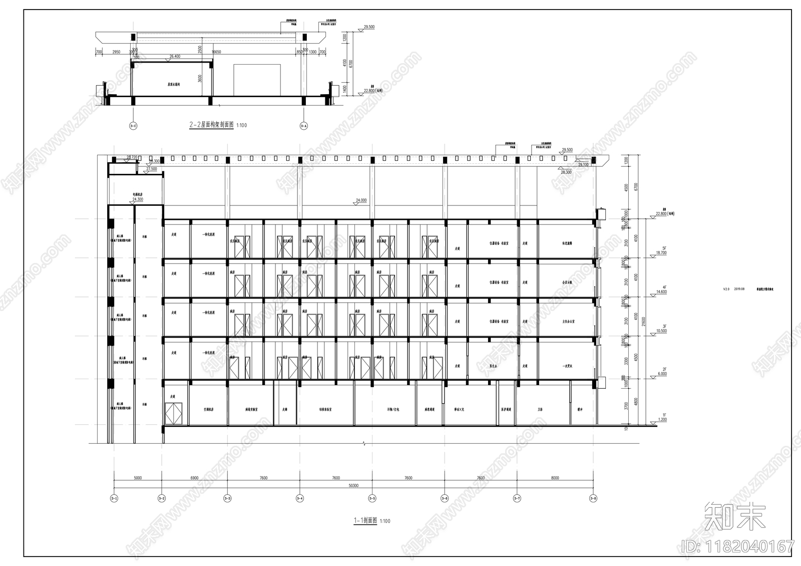 现代医院建筑cad施工图下载【ID:1182040167】