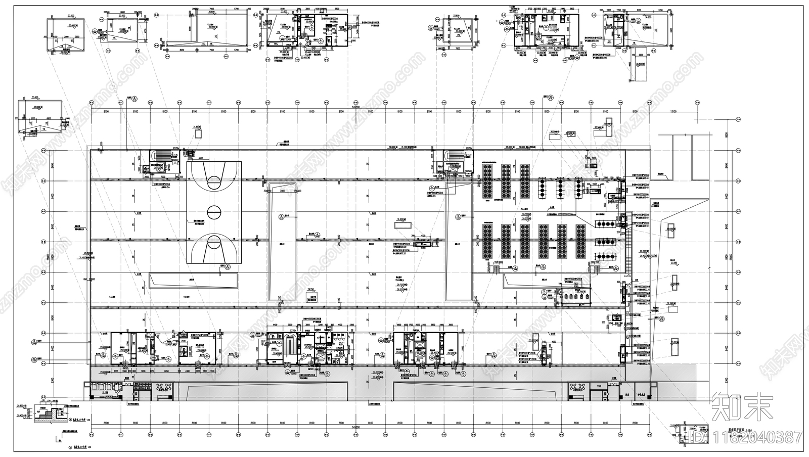 现代医院建筑cad施工图下载【ID:1182040387】