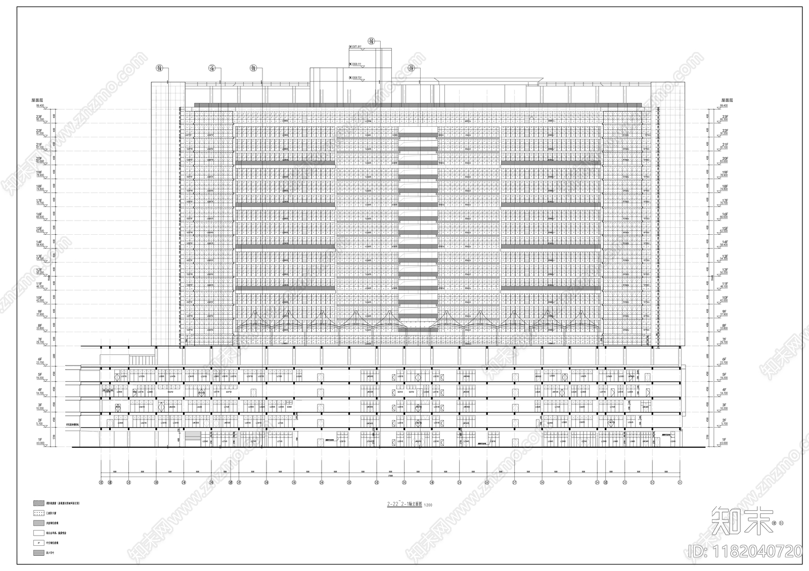 现代医院建筑cad施工图下载【ID:1182040720】