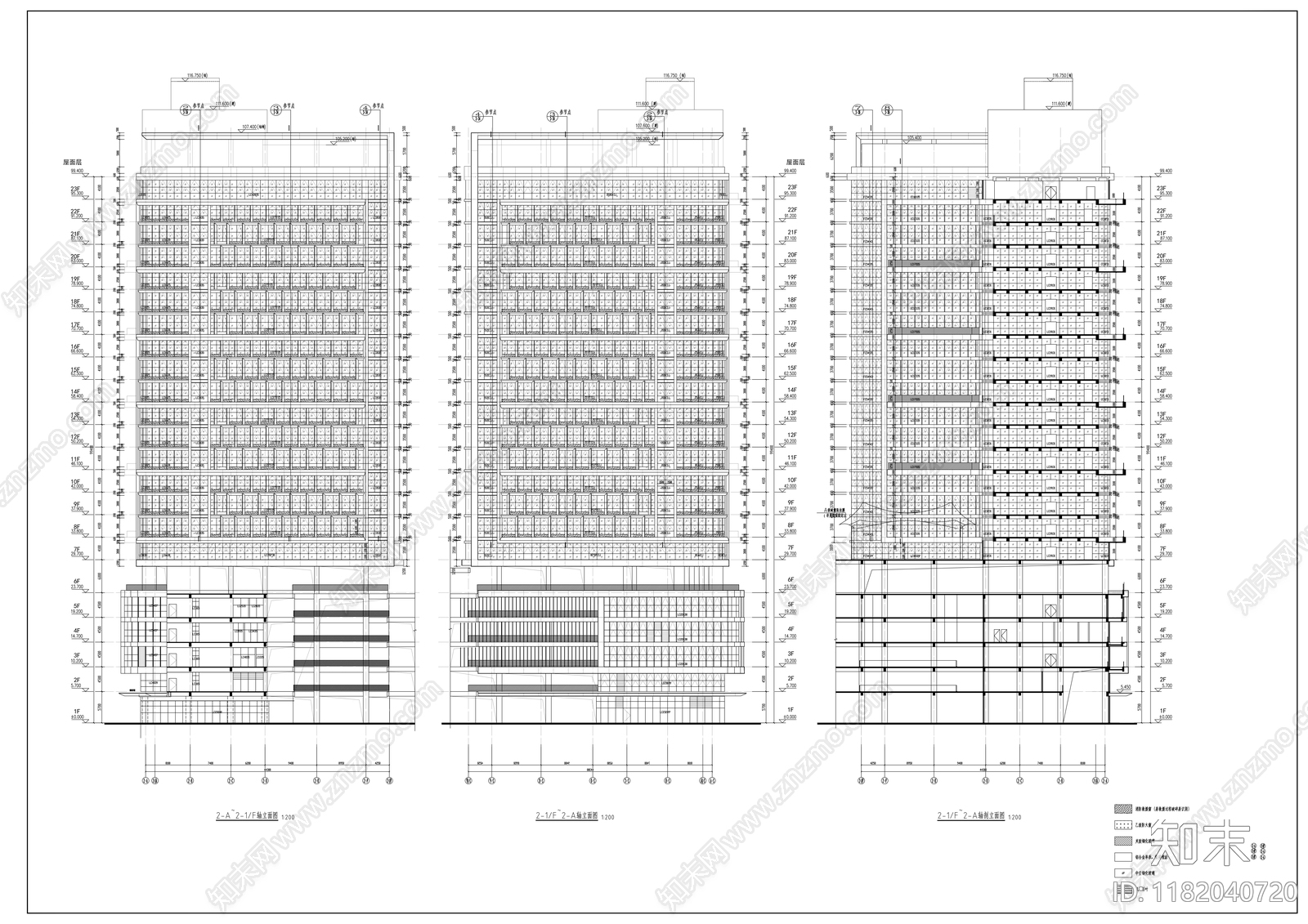 现代医院建筑cad施工图下载【ID:1182040720】