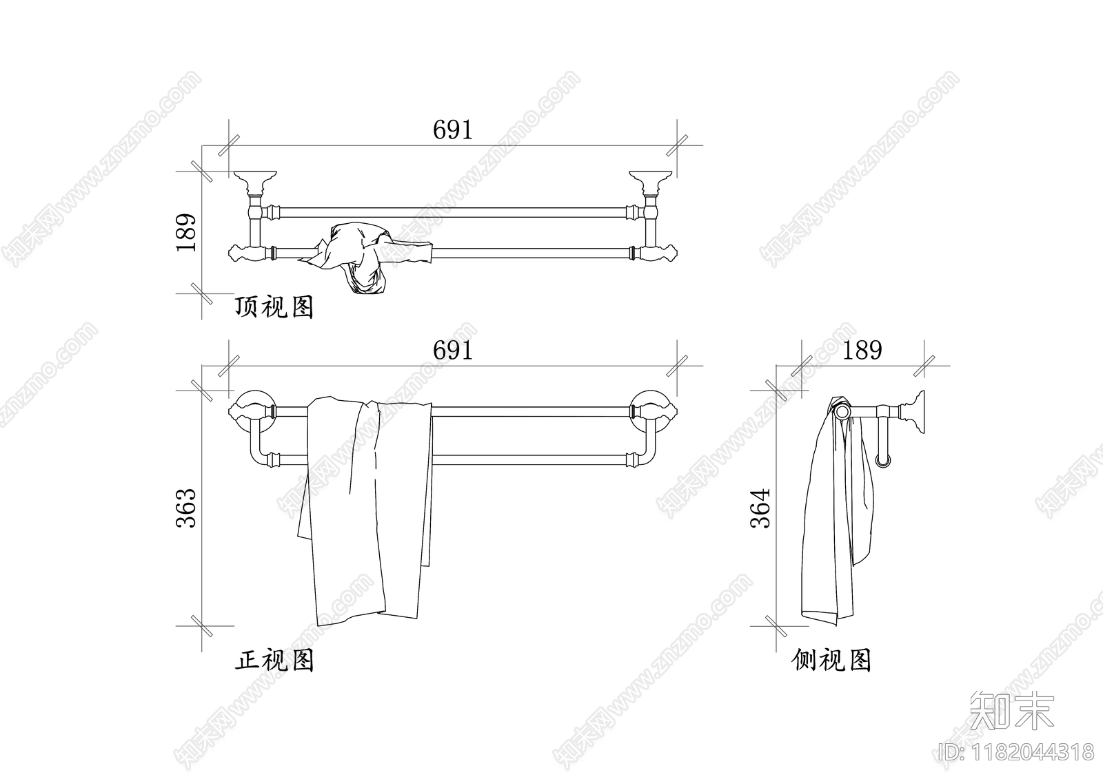 现代卫浴设施cad施工图下载【ID:1182044318】