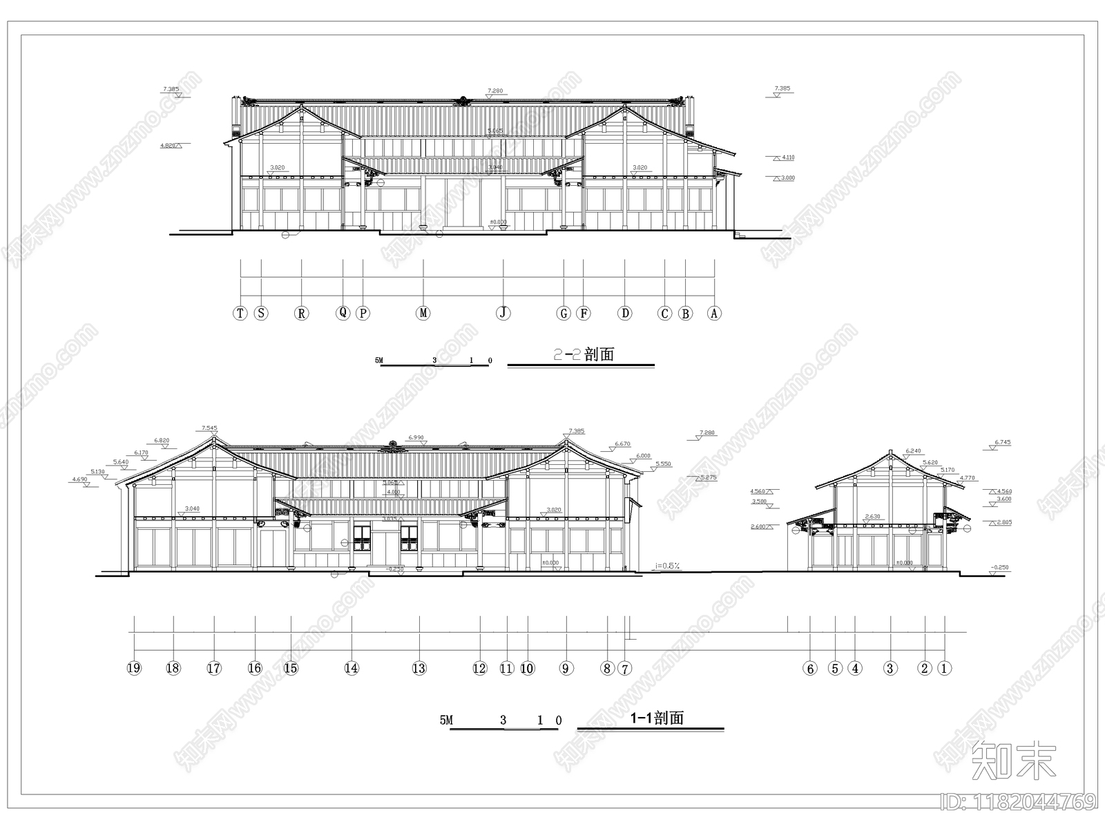 中式古建cad施工图下载【ID:1182044769】