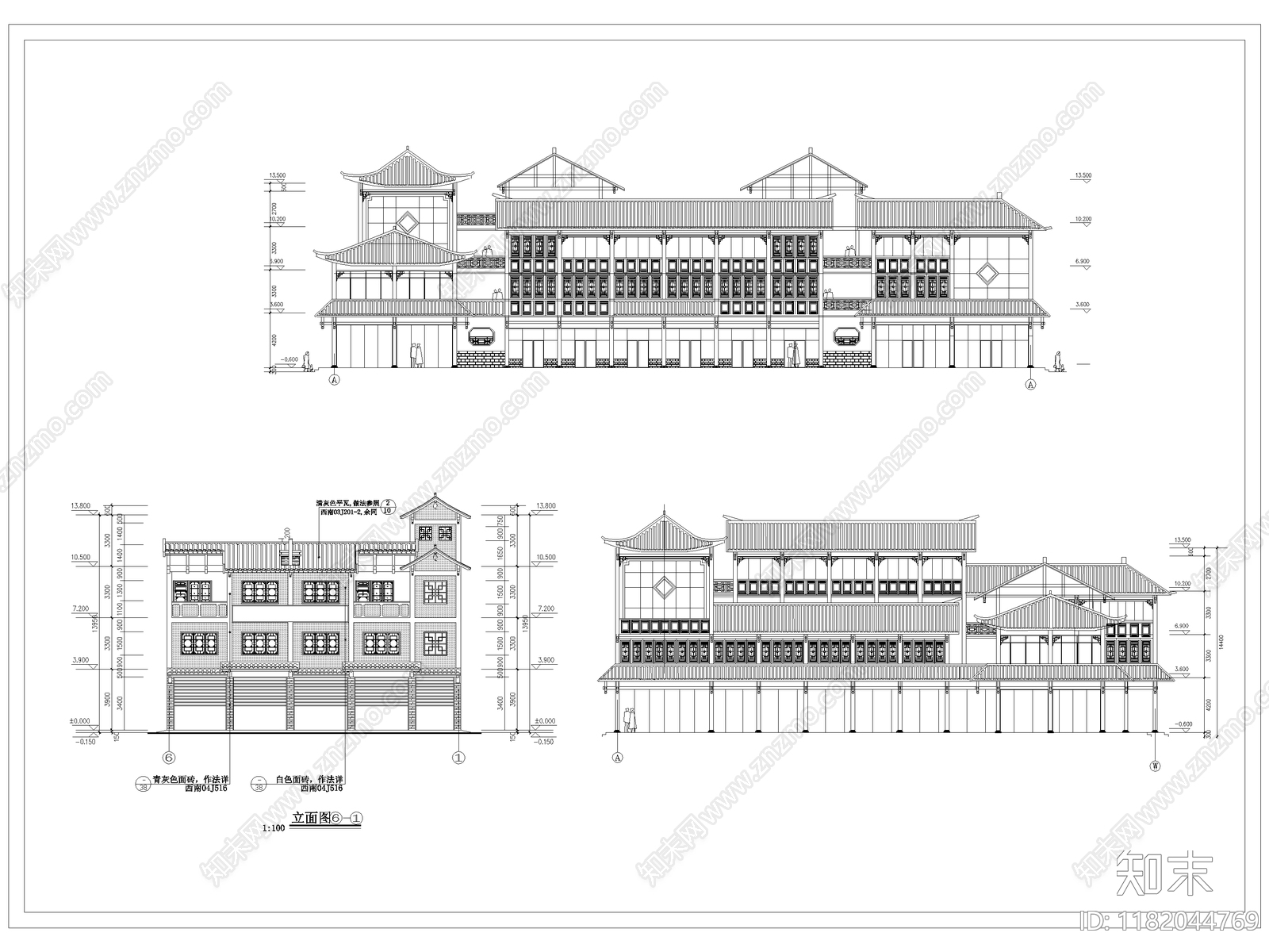 中式古建cad施工图下载【ID:1182044769】