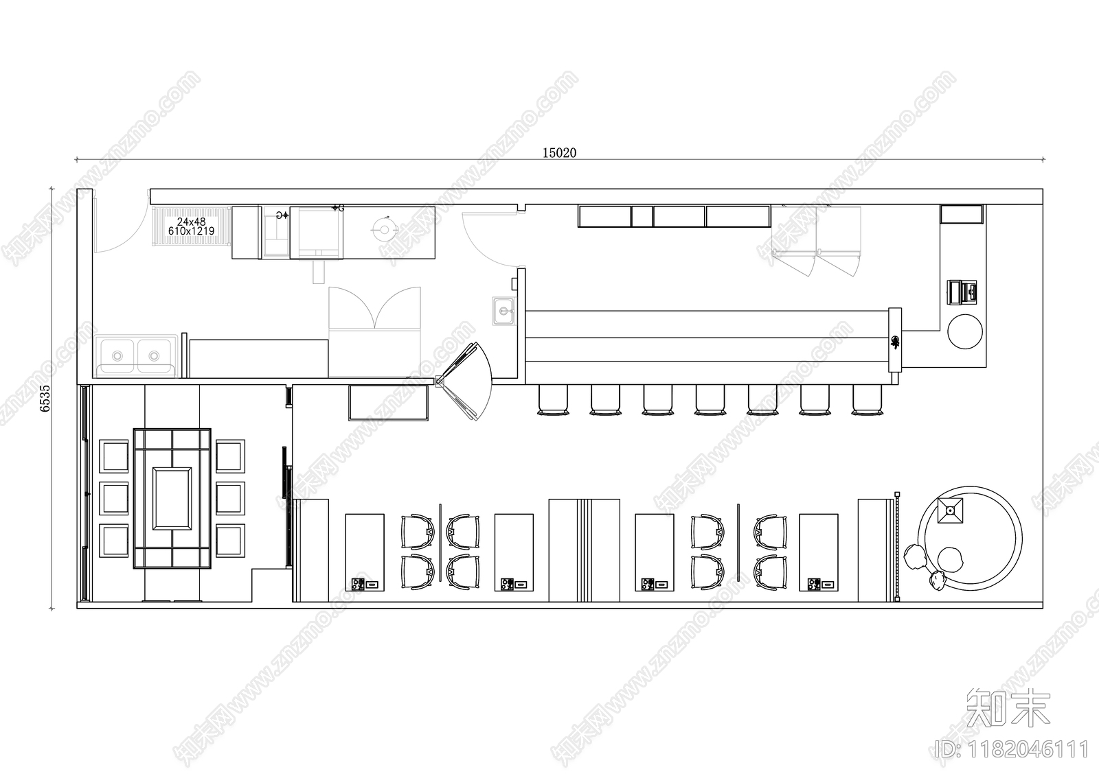 现代其他餐饮空间施工图下载【ID:1182046111】