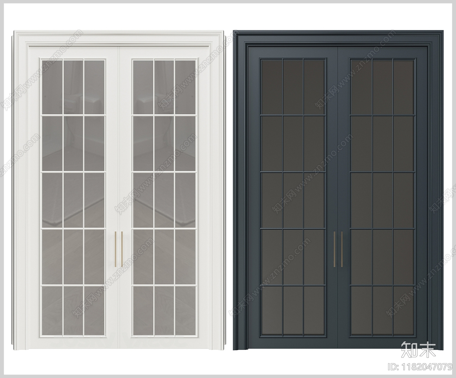 现代法式双开门SU模型下载【ID:1182047079】