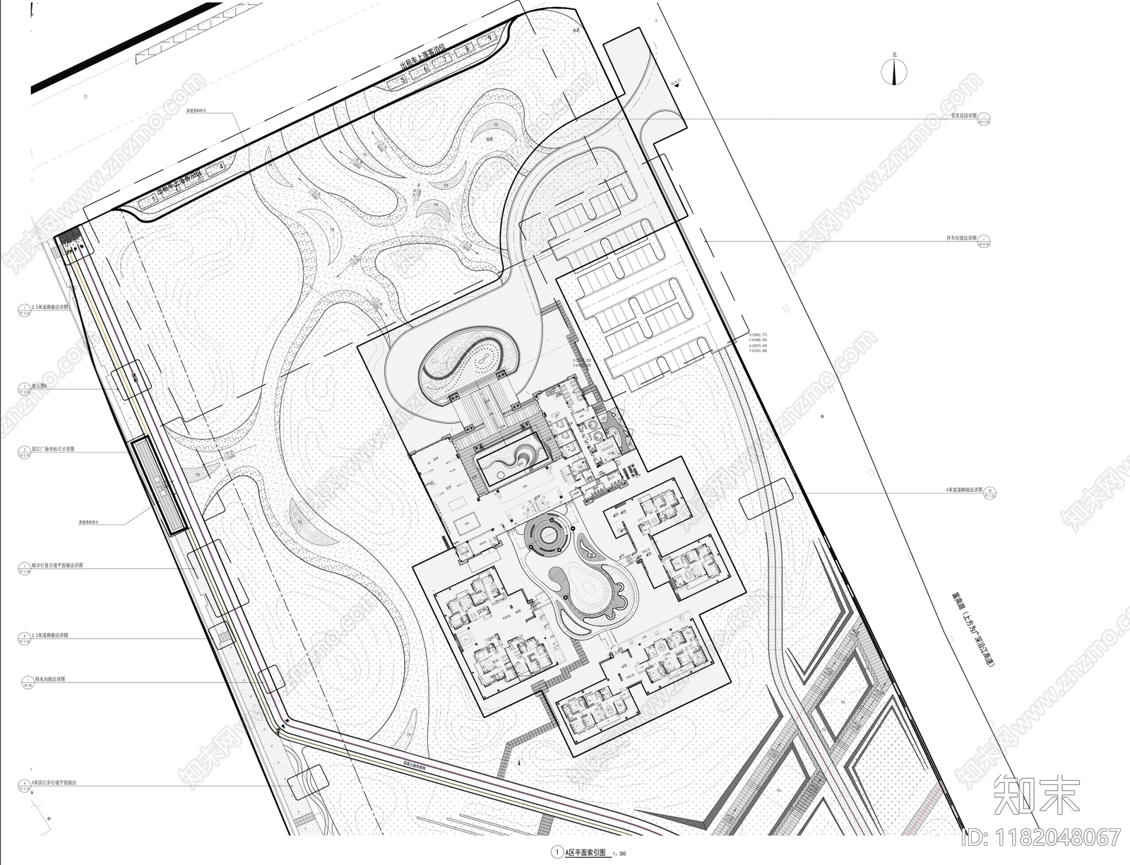 现代公园景观cad施工图下载【ID:1182048067】