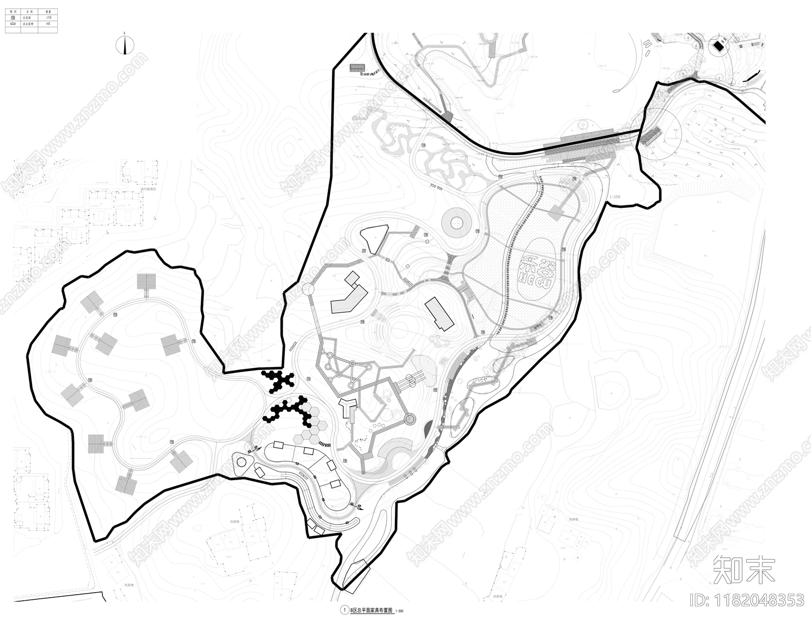 现代公园景观cad施工图下载【ID:1182048353】