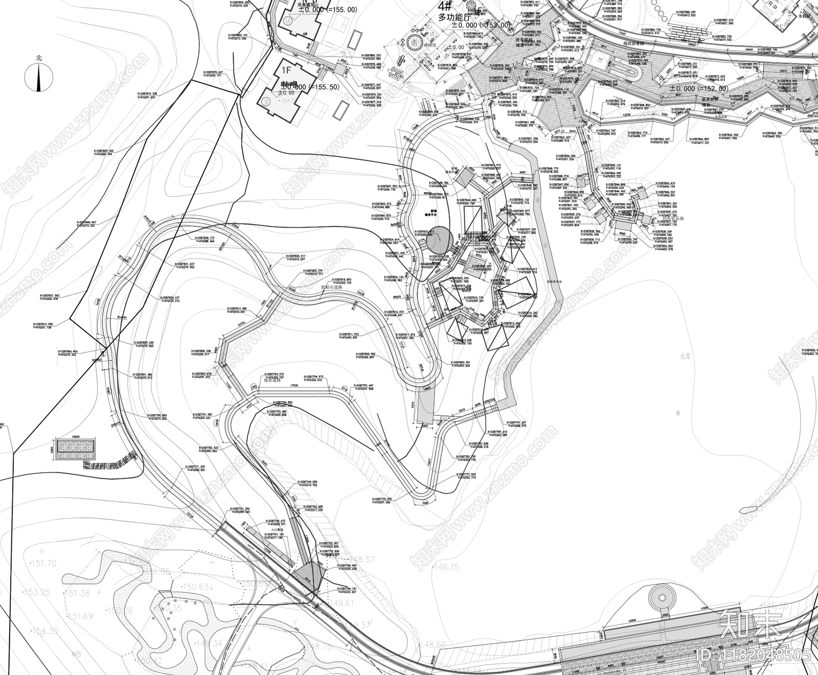 现代公园景观cad施工图下载【ID:1182048505】