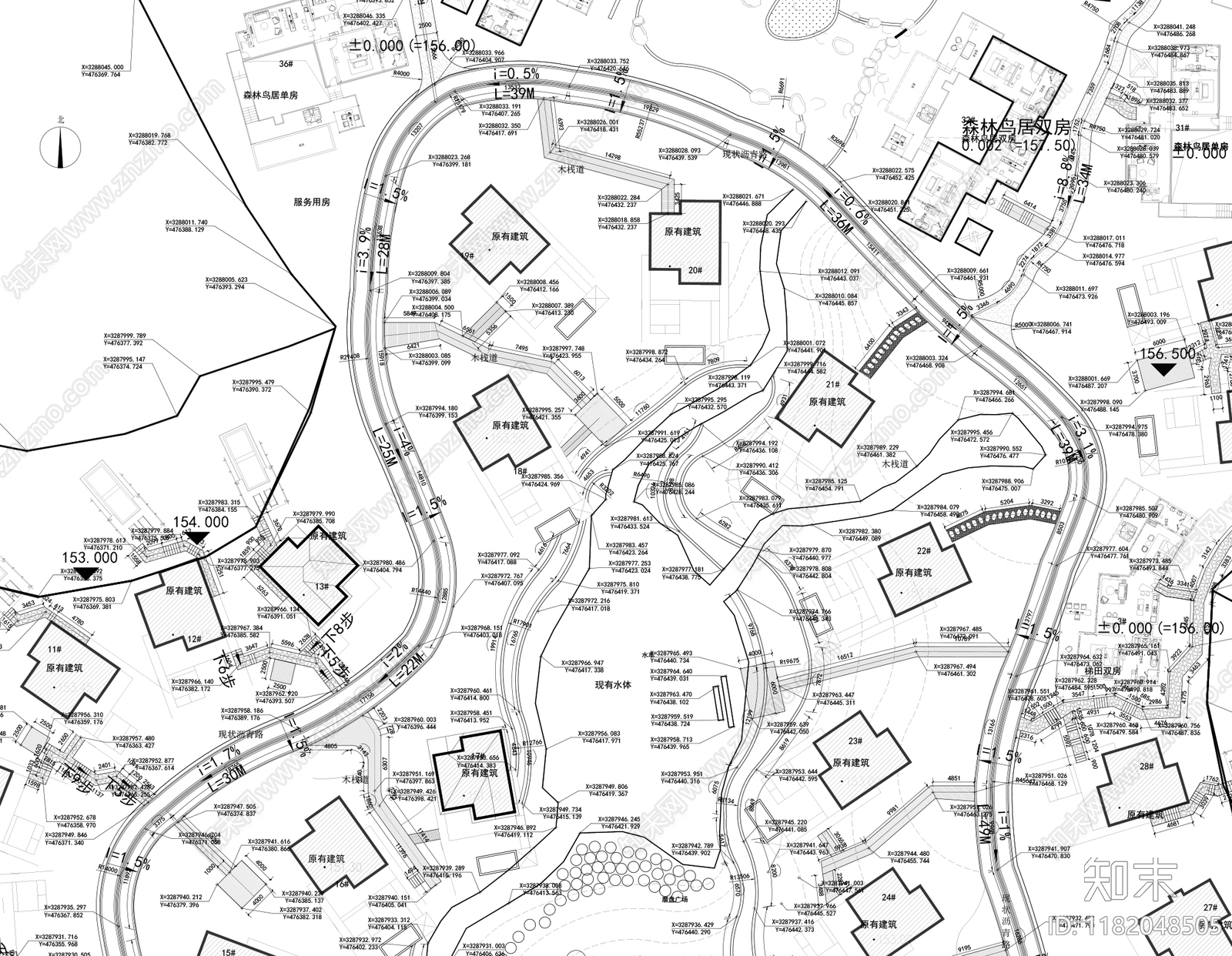 现代公园景观cad施工图下载【ID:1182048505】