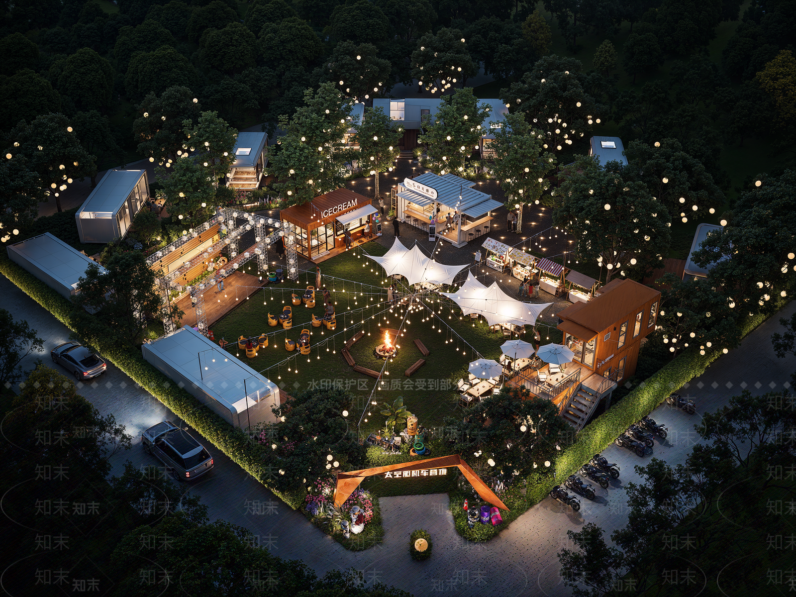现代营地SU模型下载【ID:1182051684】