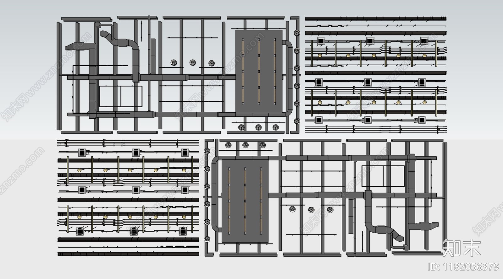 现代吊顶SU模型下载【ID:1182056379】