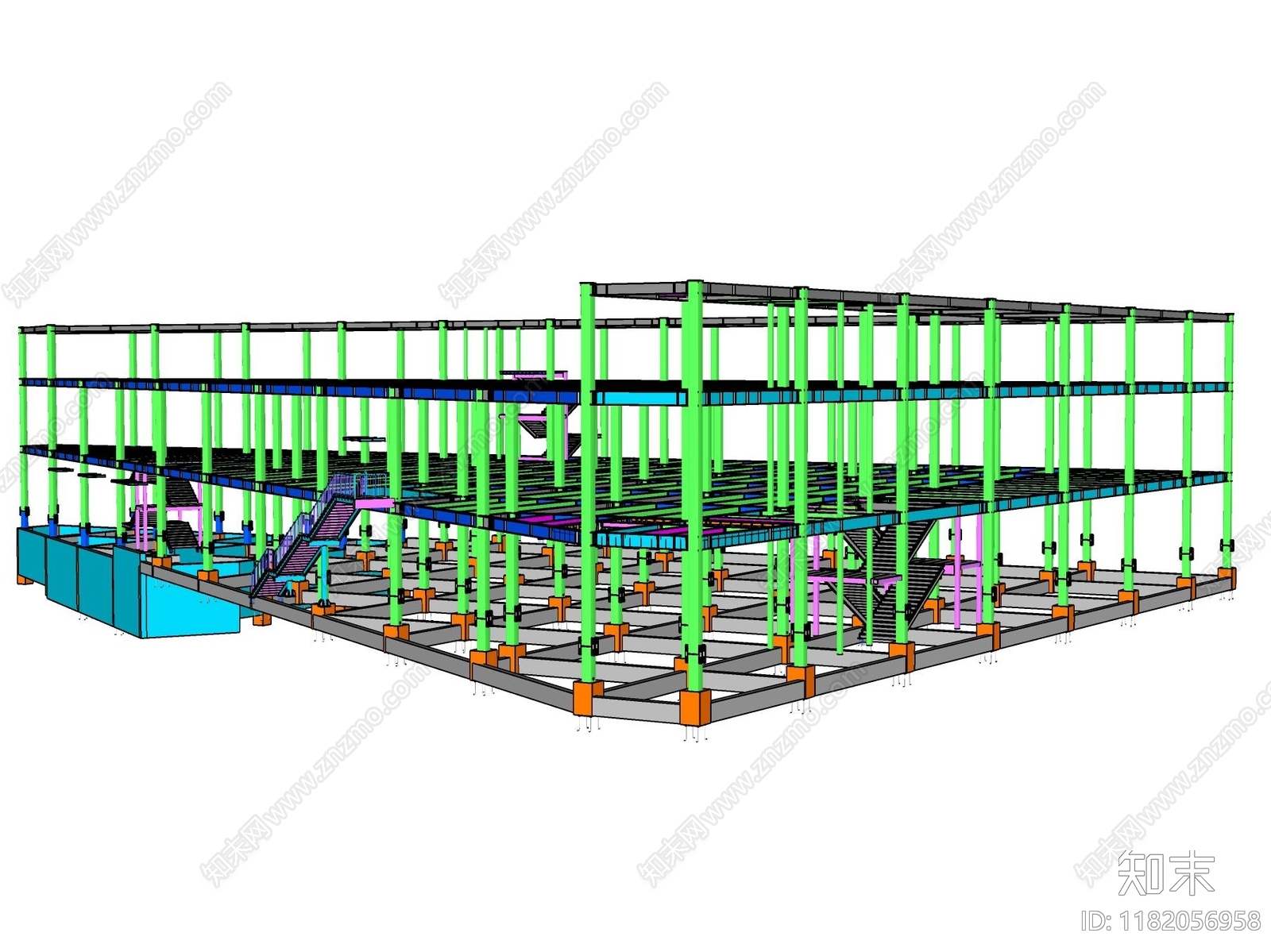 现代简约商场建筑SU模型下载【ID:1182056958】