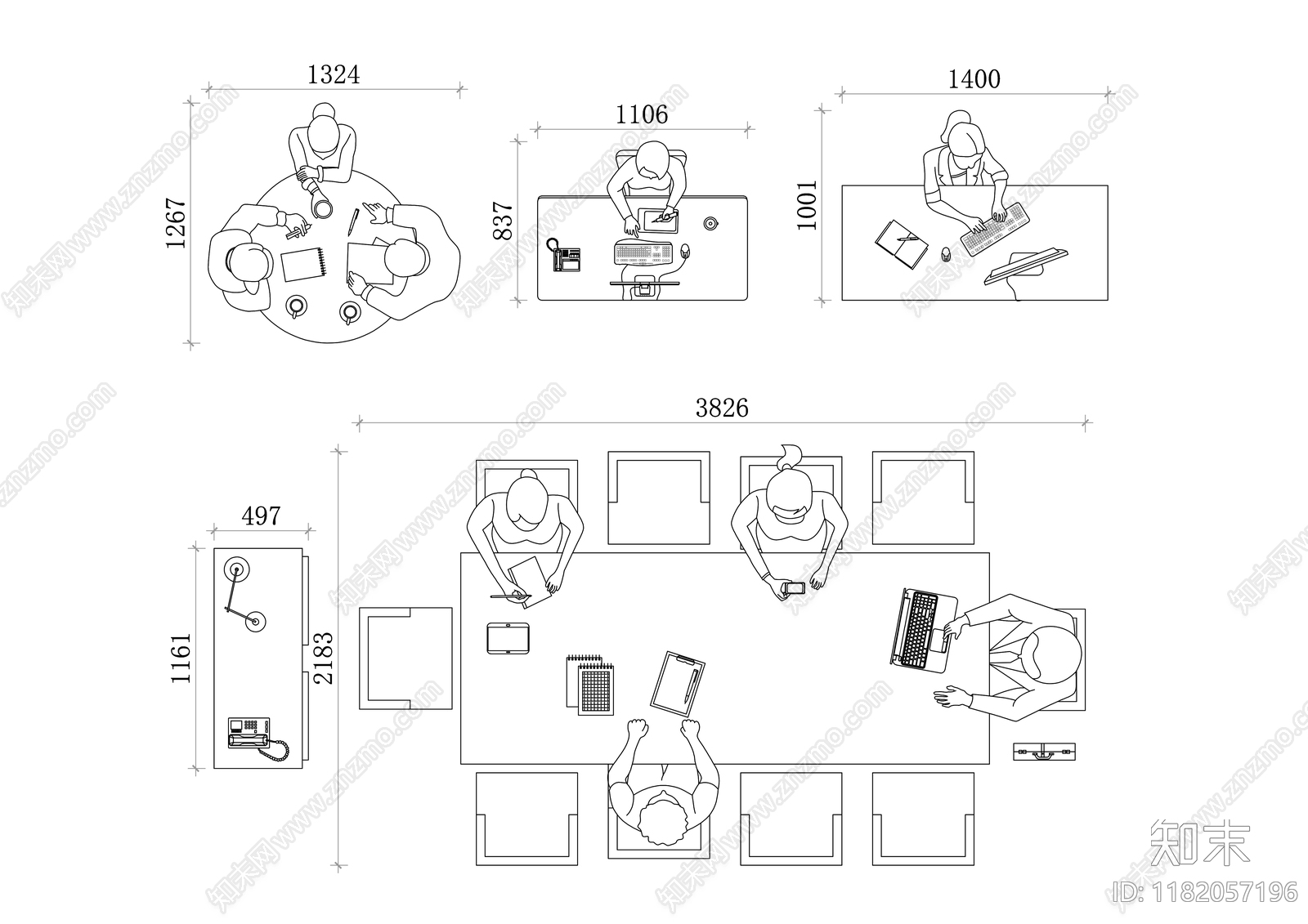 现代办公景观cad施工图下载【ID:1182057196】