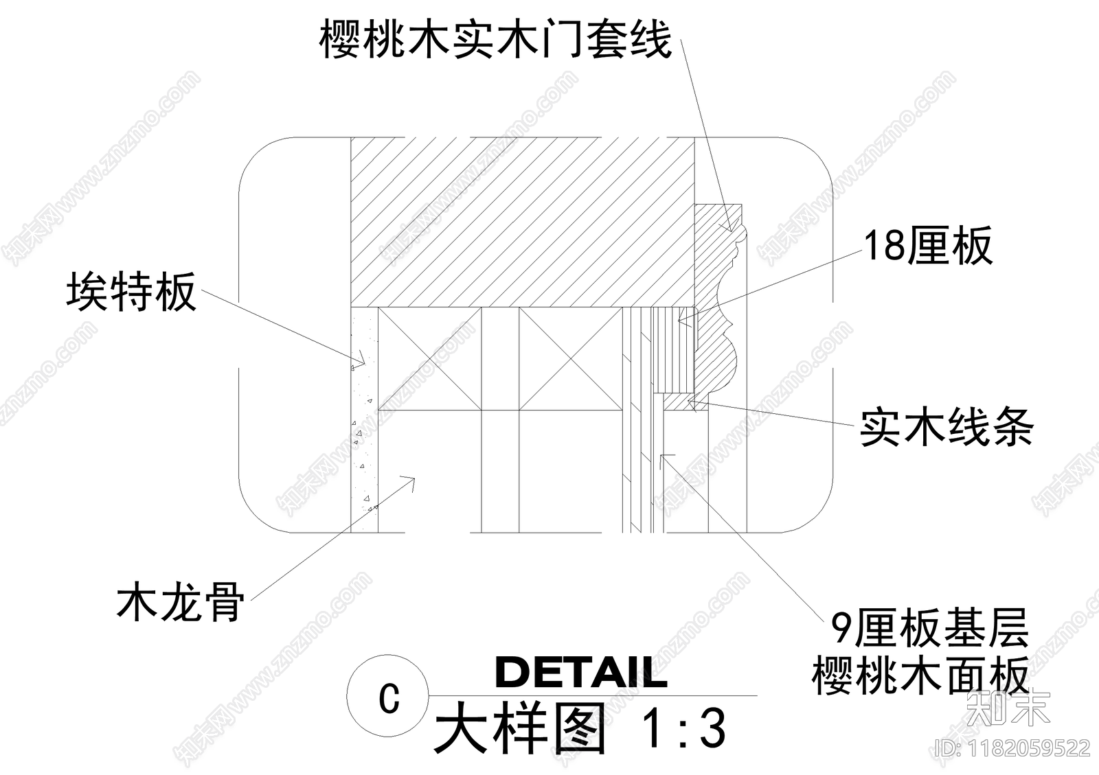 门节点cad施工图下载【ID:1182059522】