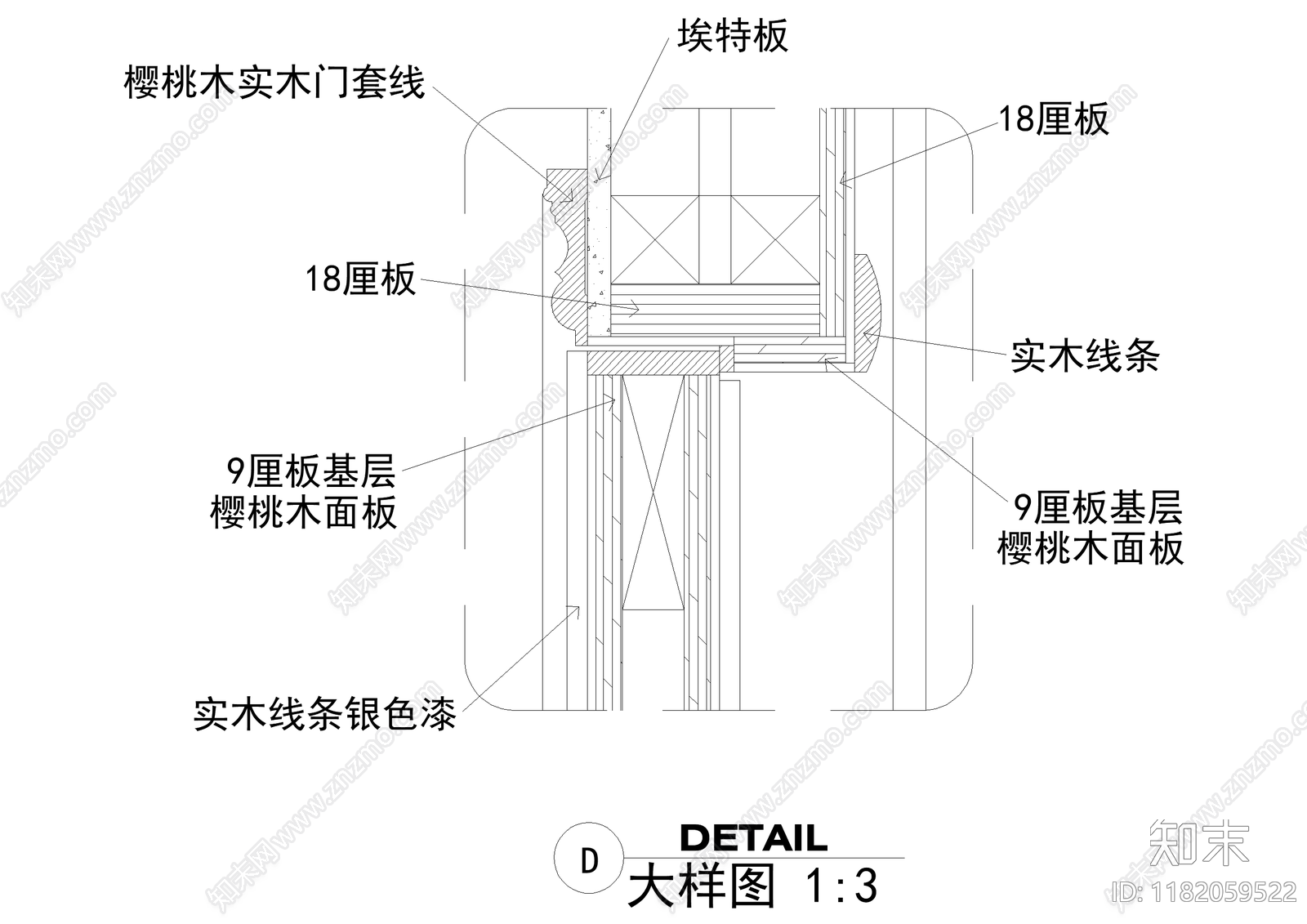 门节点cad施工图下载【ID:1182059522】