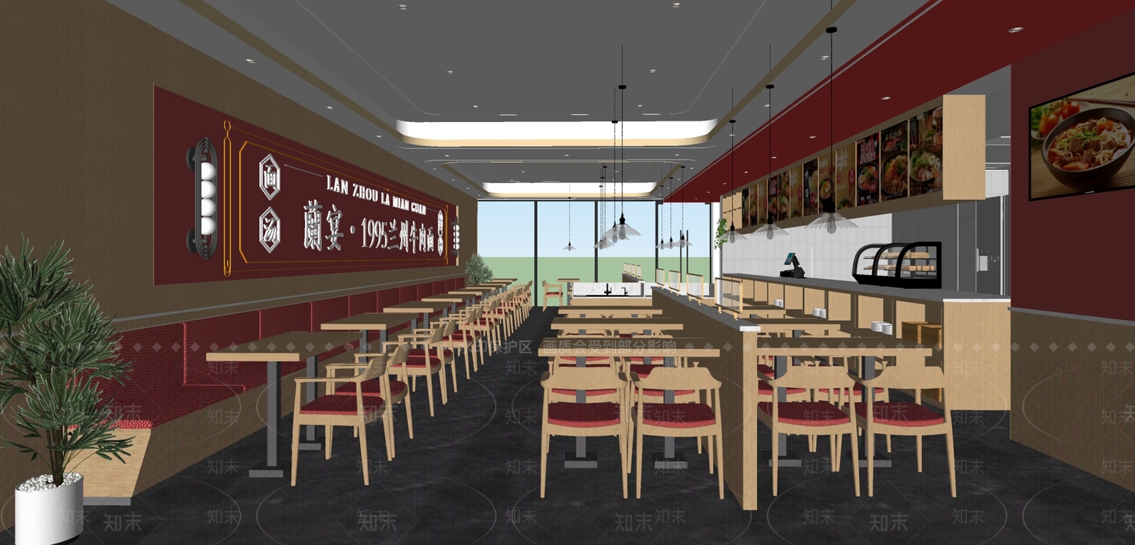 现代小吃快餐店SU模型下载【ID:1182060739】