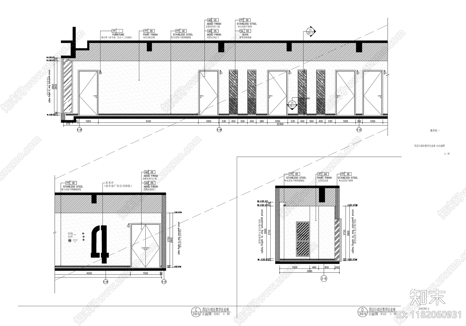 现代教室cad施工图下载【ID:1182060931】