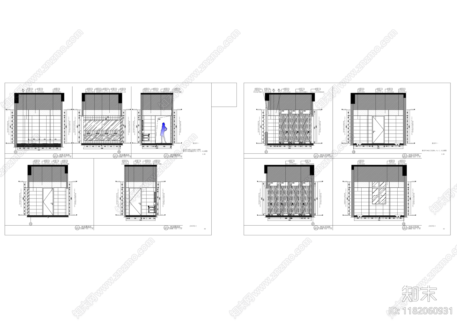 现代教室cad施工图下载【ID:1182060931】